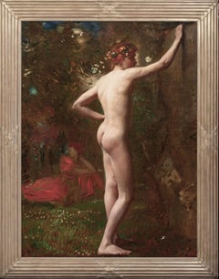 Antique Nude Boy Posing As A Young Bacchus, 19th Century 