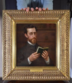 Augustus Saint-Gaudens - Portrait à l'huile du 19ème siècle d'un artiste célèbre