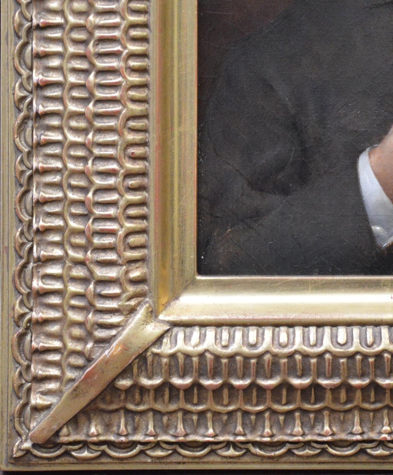 Augustus Saint-Gaudens - 19th Century Portrait Oil Painting of Famous Artist  For Sale 6