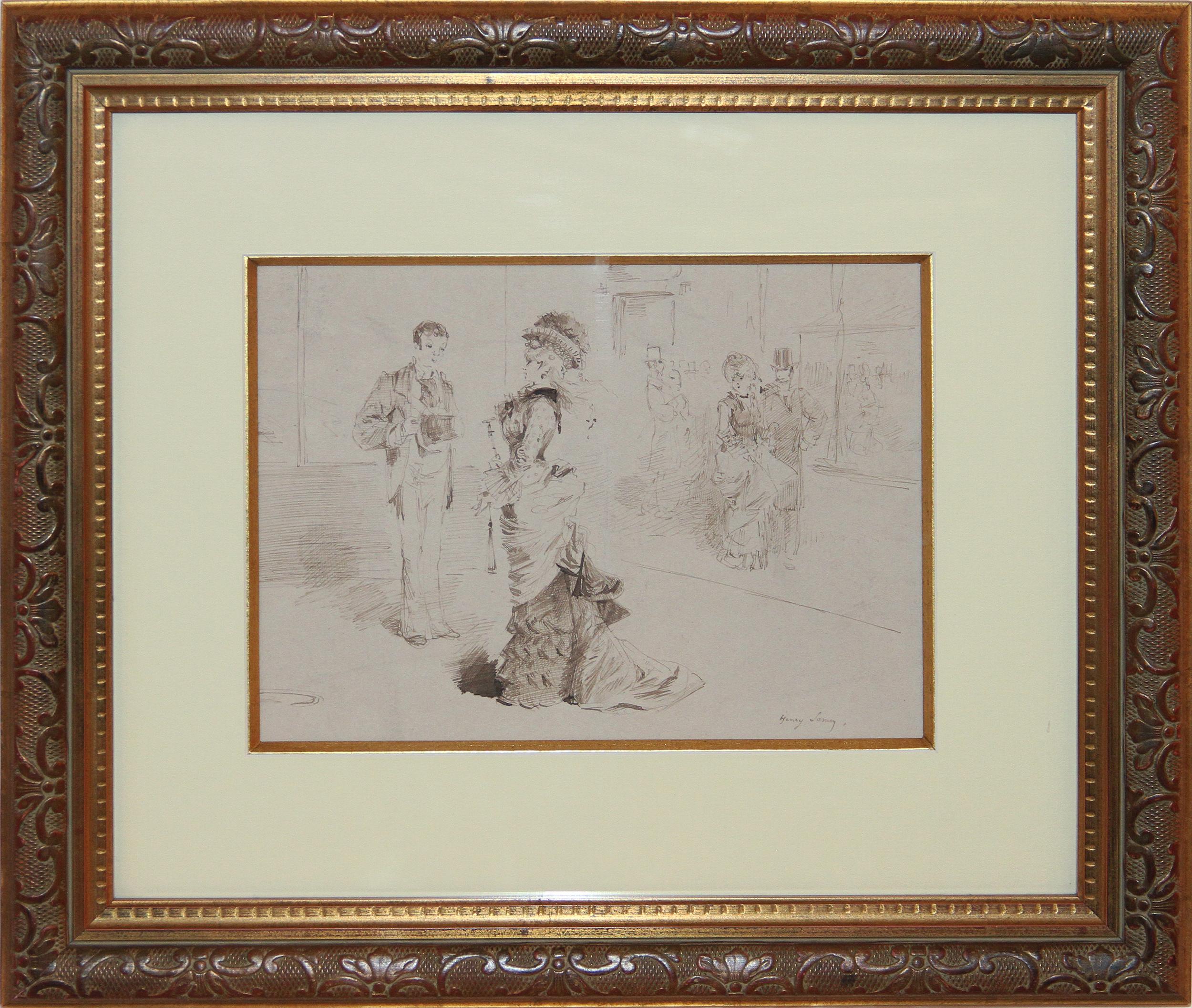 Henry Somm Disegno a inchiostro In condizioni ottime in vendita a Encino, CA