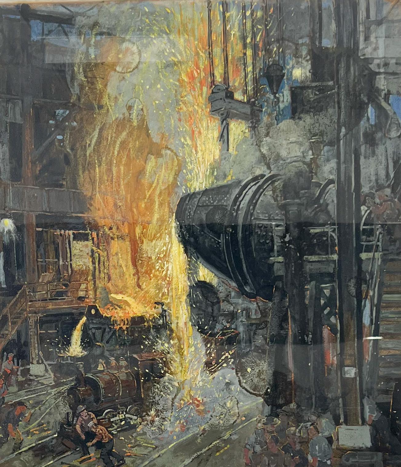 Illustration of Scrapper O'Doon, Saturday Evening Post Steel Mill - Painting by Henry Soulen