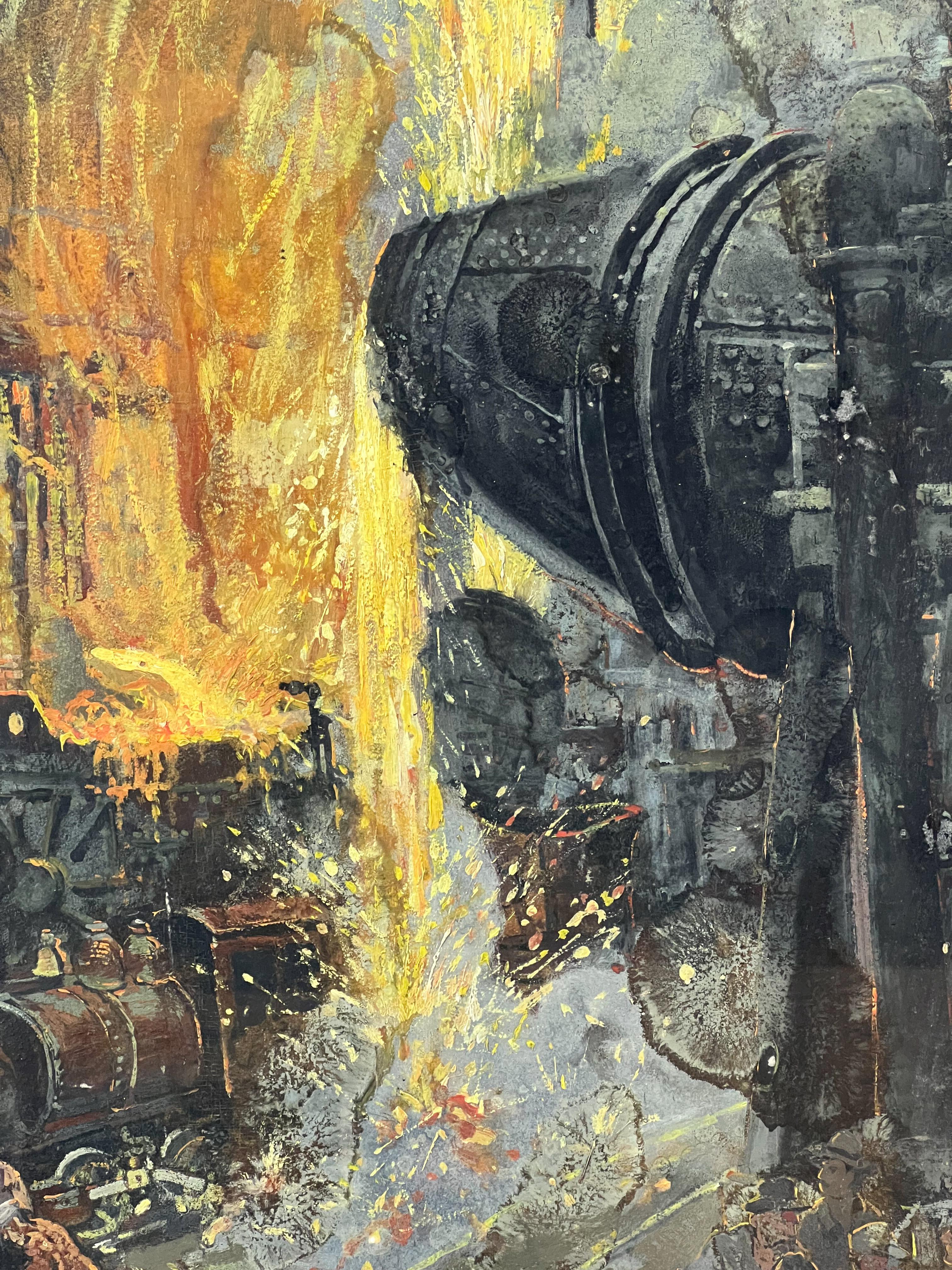 Illustration of Scrapper O'Doon, Saturday Evening Post Steel Mill - American Realist Painting by Henry Soulen