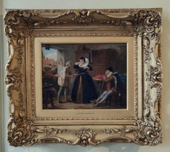 Antique Oil Painting by Henry Stacy Marks  "The Lady's Tailor"