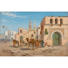 Grande peinture à l'huile orientaliste britannique du 19e siècle par Henry Lynton Stanton