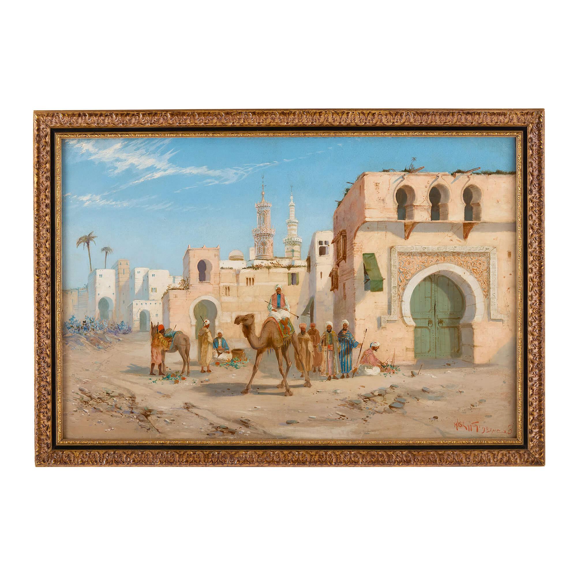 Landscape Painting di Henry Stanton Lynton  - Grande dipinto a olio orientalista britannico del XIX secolo di Henry Stanton Lynton