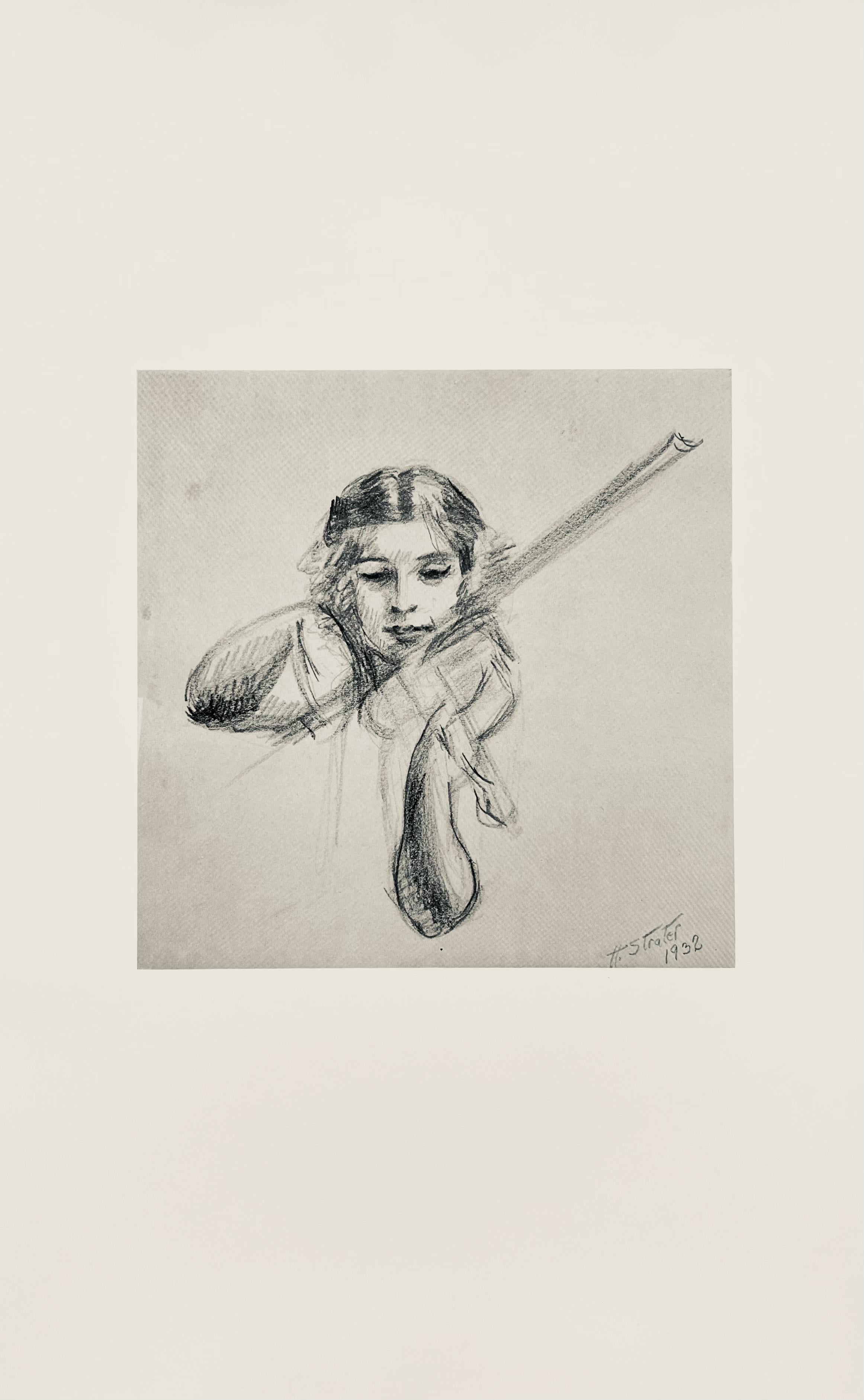 Ruth Breton Playing, 24 Drawings by Henry Strater For Sale 3