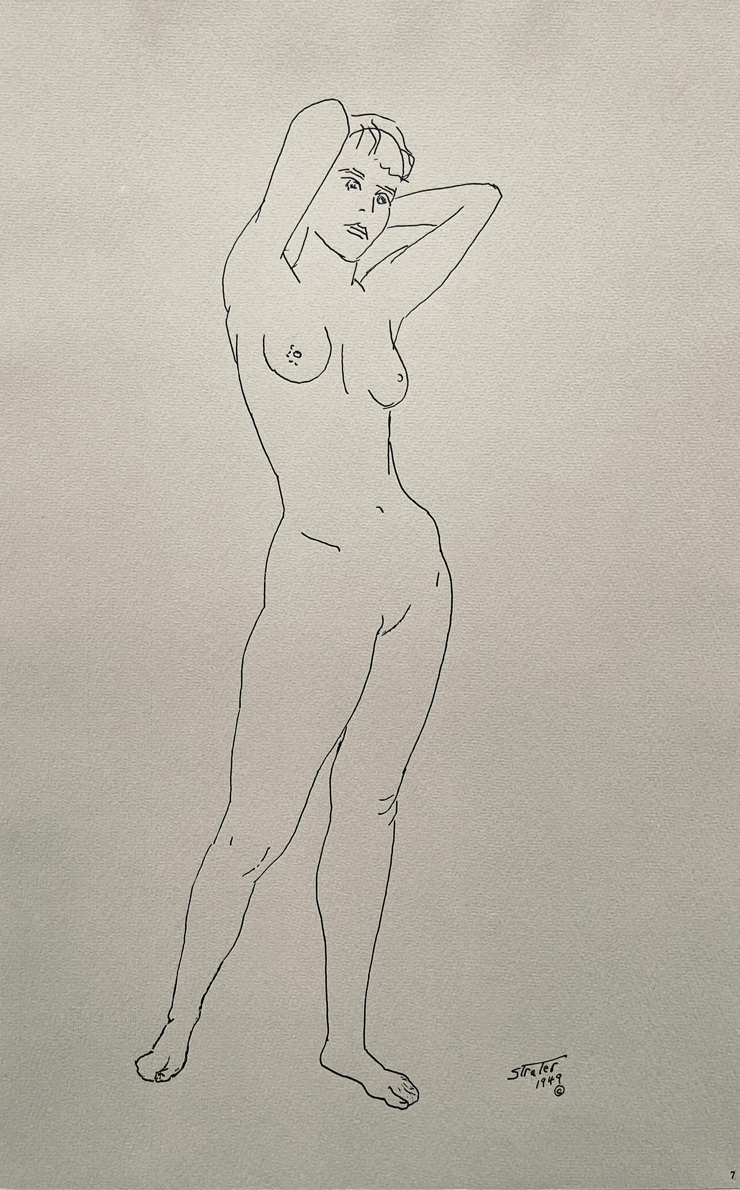 Longwaisted Girl, 24 Drawings by Henry Strater