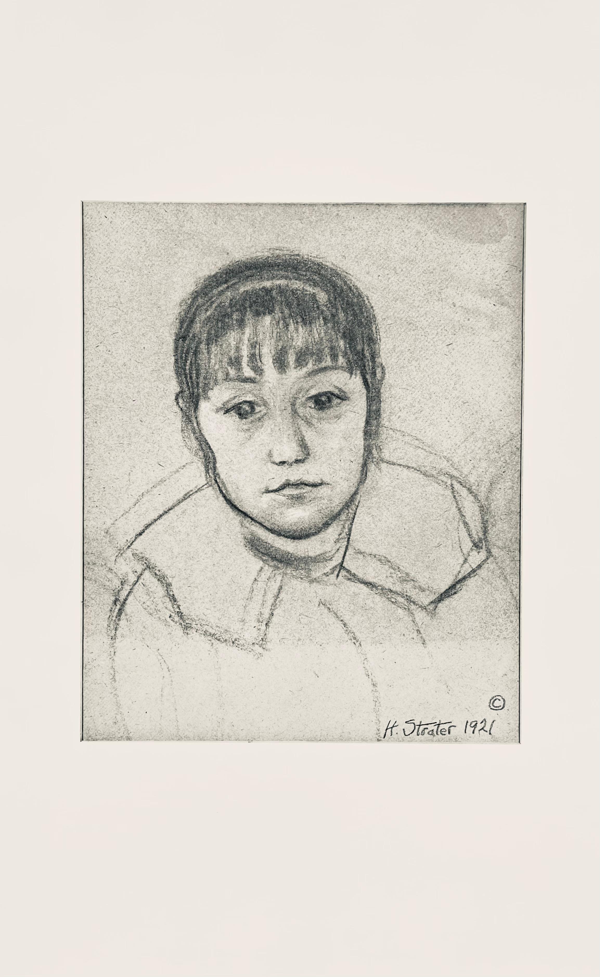 Spanish Gypsy Child, head, 24 Drawings by Henry Strater For Sale 3