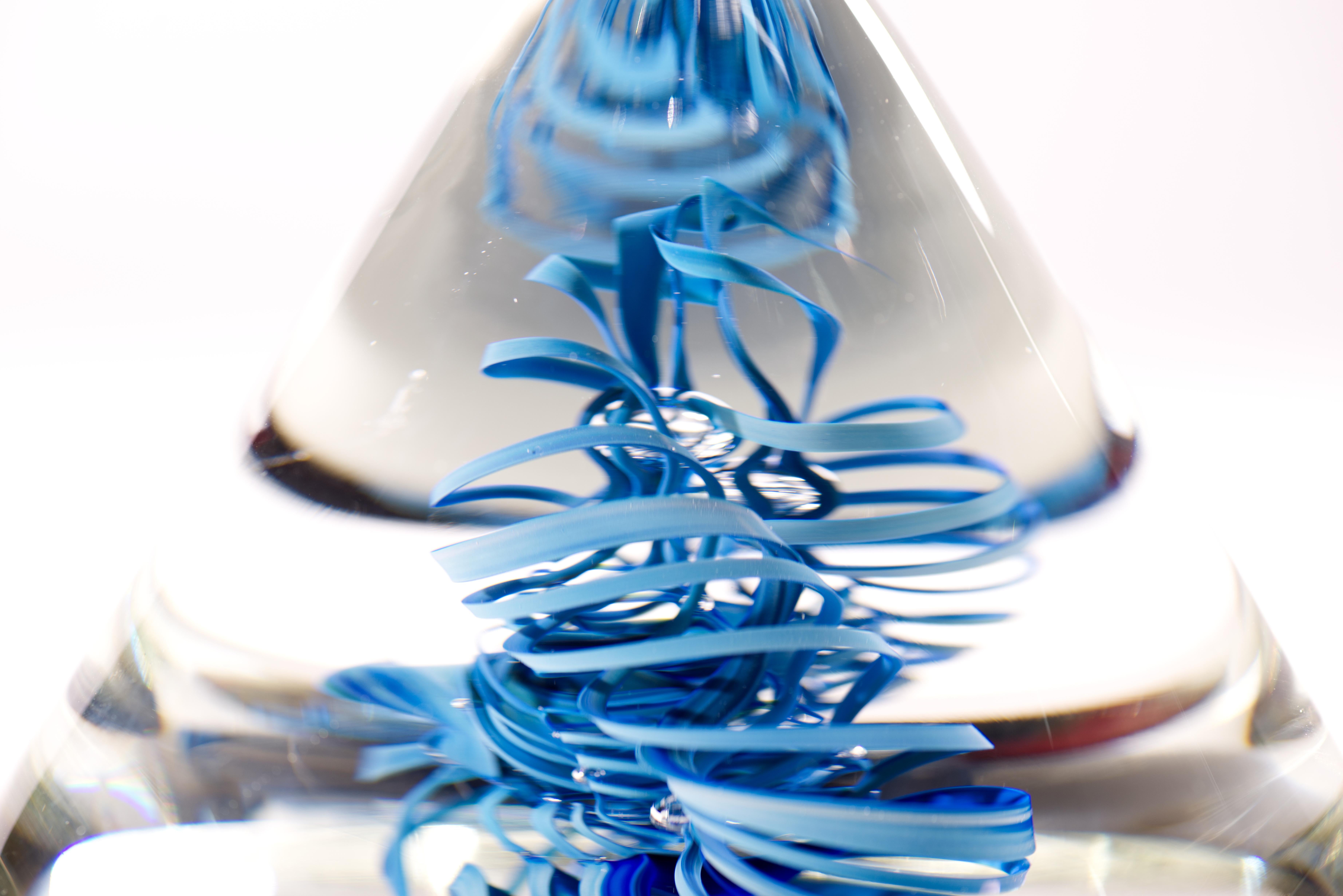 Henry Summa Sommerso Helix Sculpture, Studio Art Glass americano in vendita 3