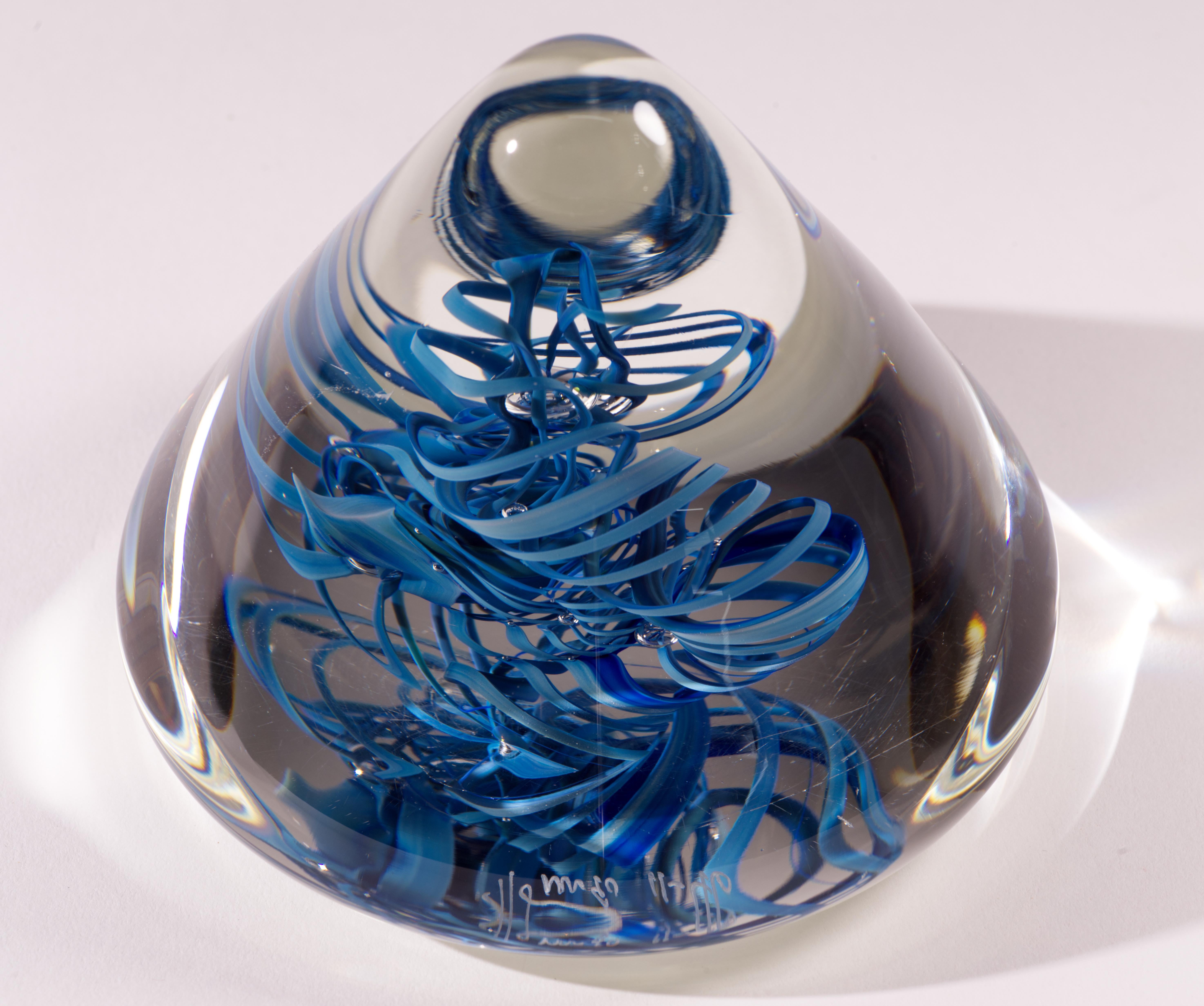 Americano Henry Summa Sommerso Helix Sculpture, Studio Art Glass americano in vendita