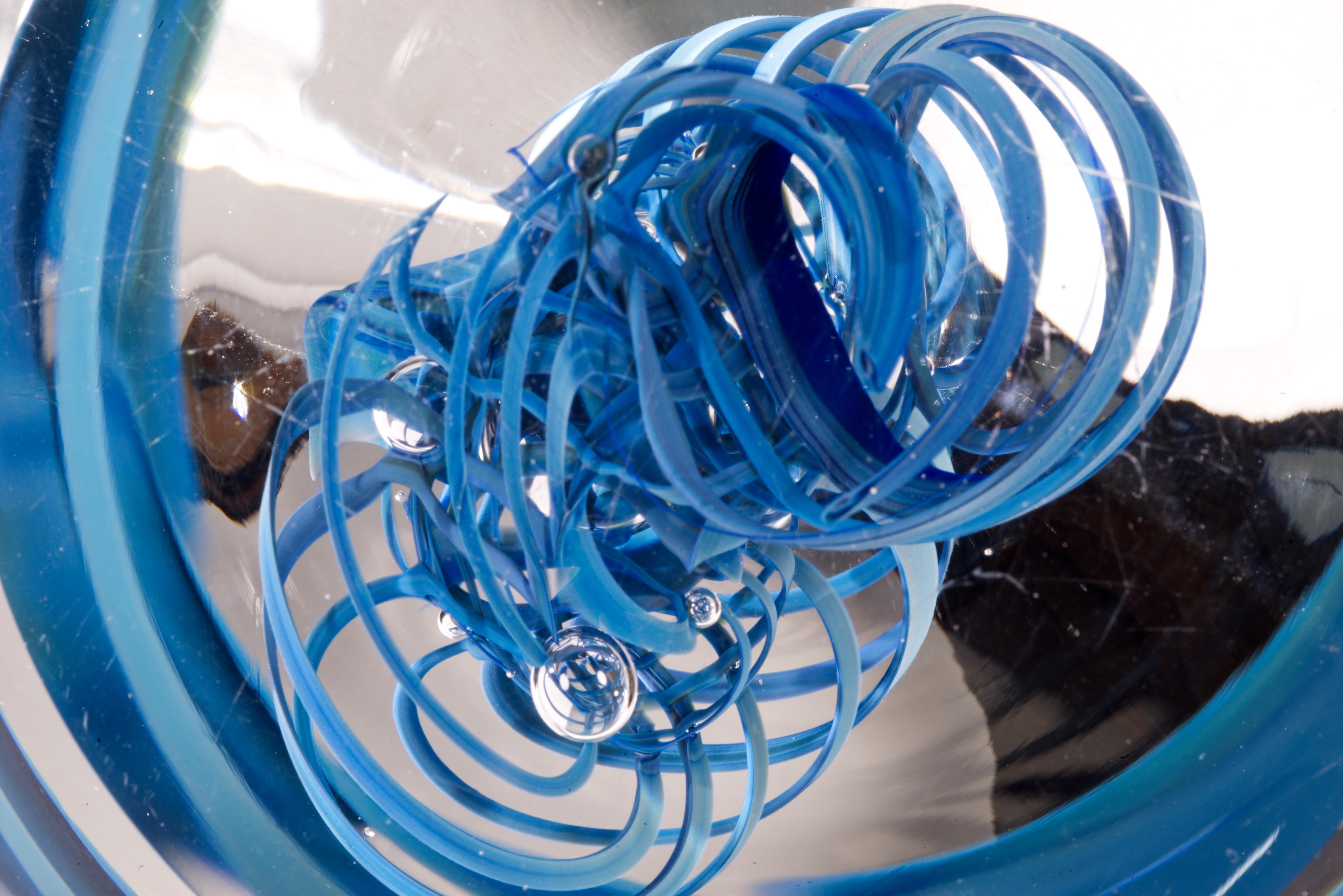 XX secolo Henry Summa Sommerso Helix Sculpture, Studio Art Glass americano in vendita