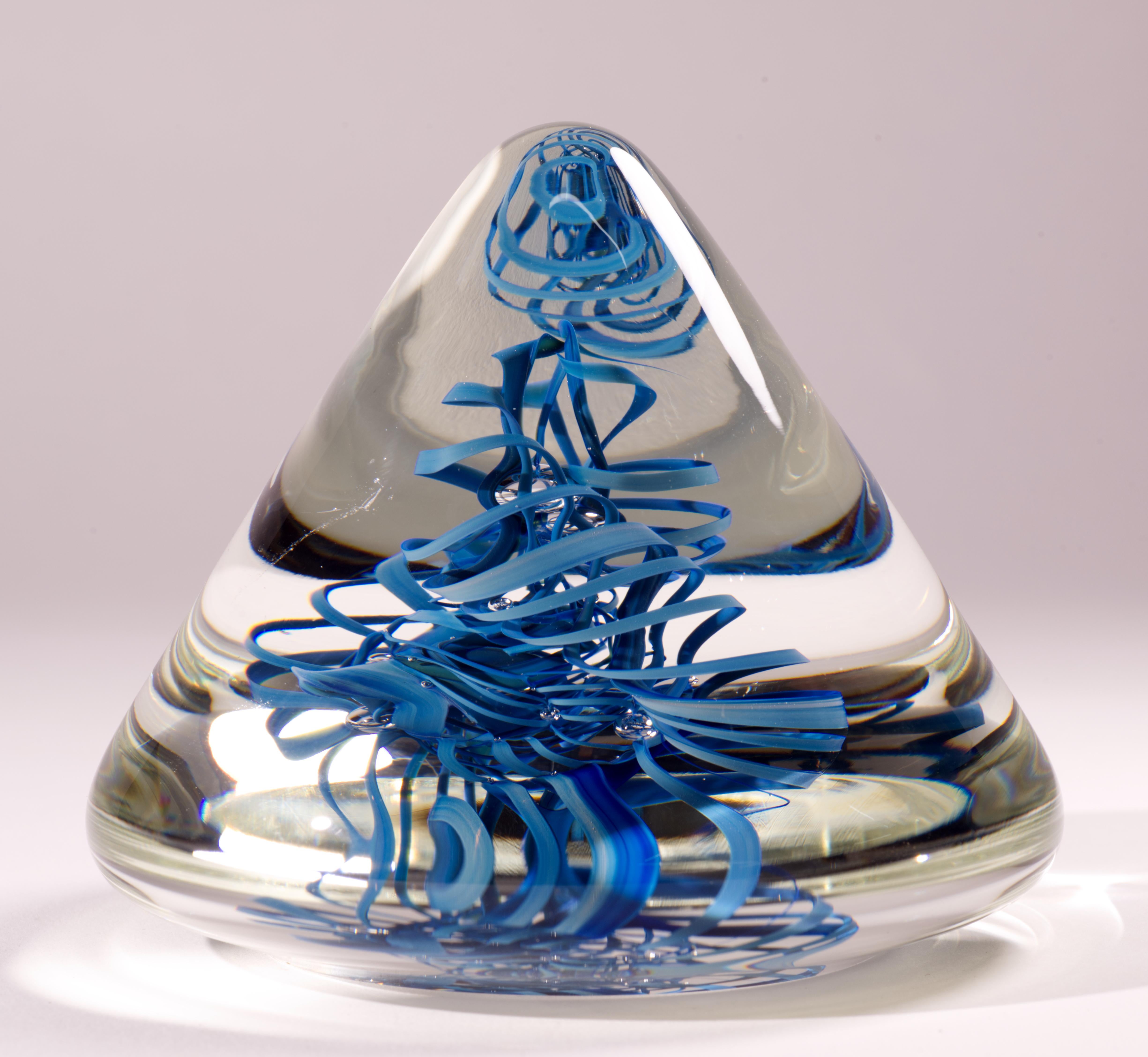 Vetro artistico Henry Summa Sommerso Helix Sculpture, Studio Art Glass americano in vendita