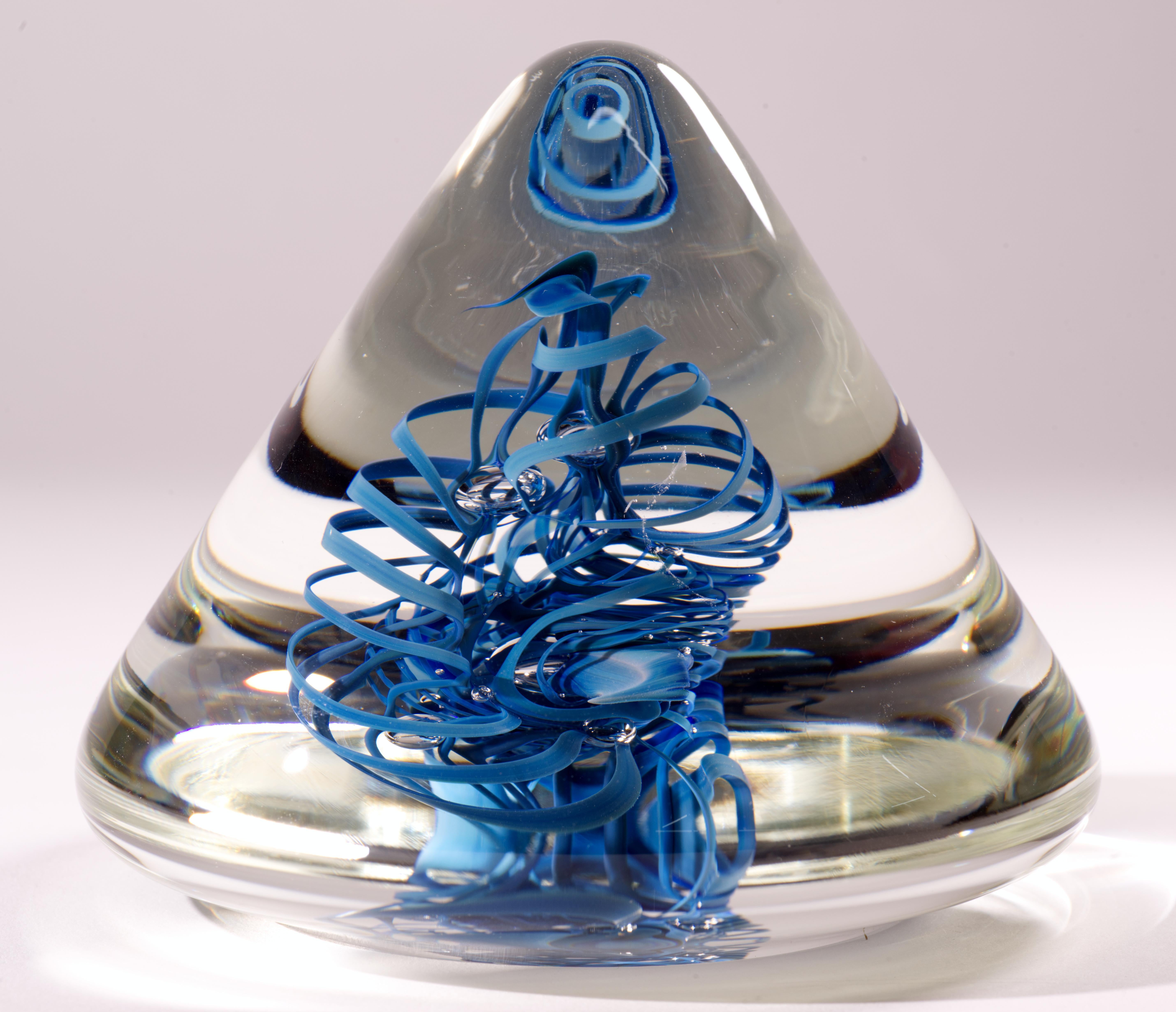 Henry Summa Sommerso Helix Sculpture, Studio Art Glass americano in vendita 1