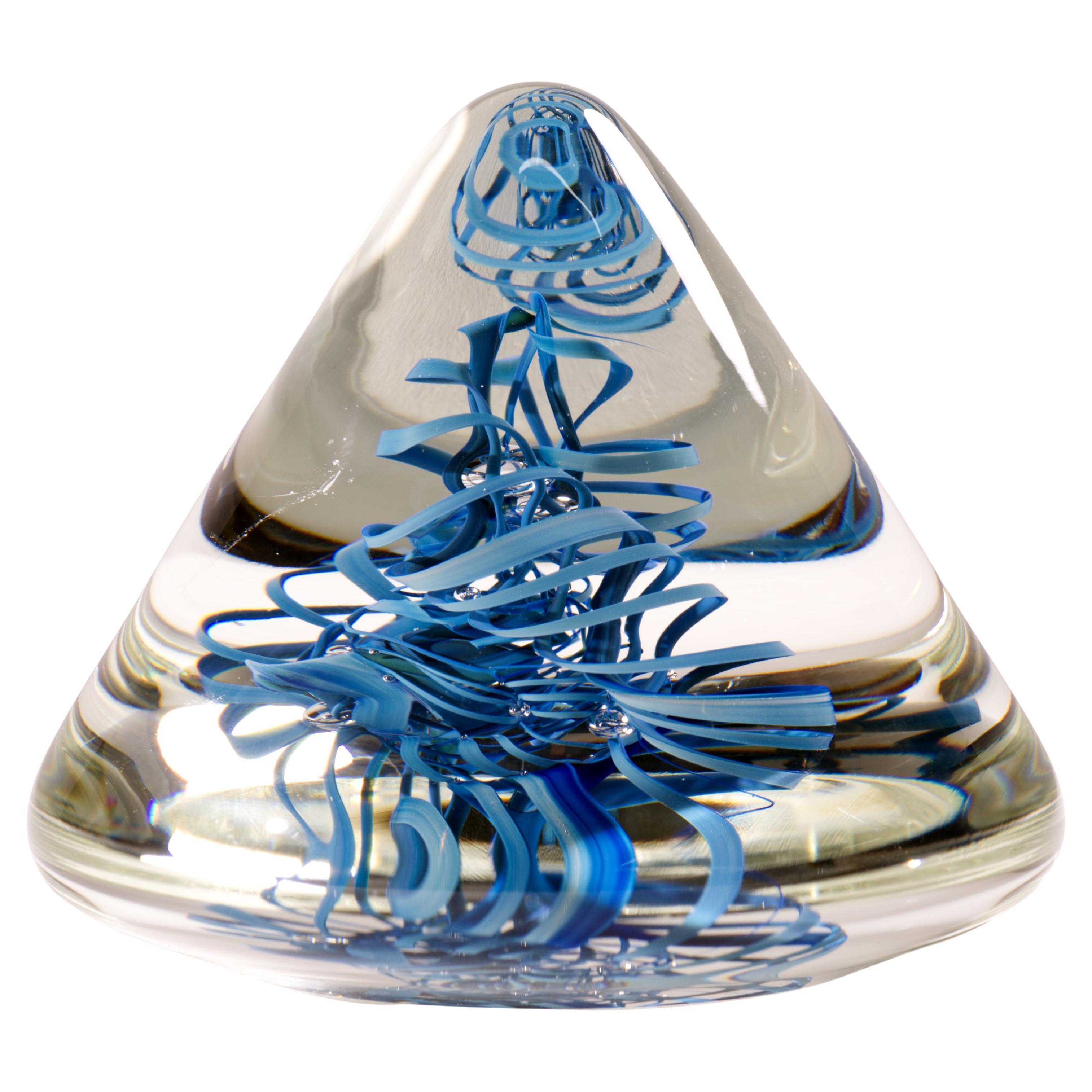 Henry Summa Sommerso Helix-Skulptur, amerikanisches Studio-Kunstglas