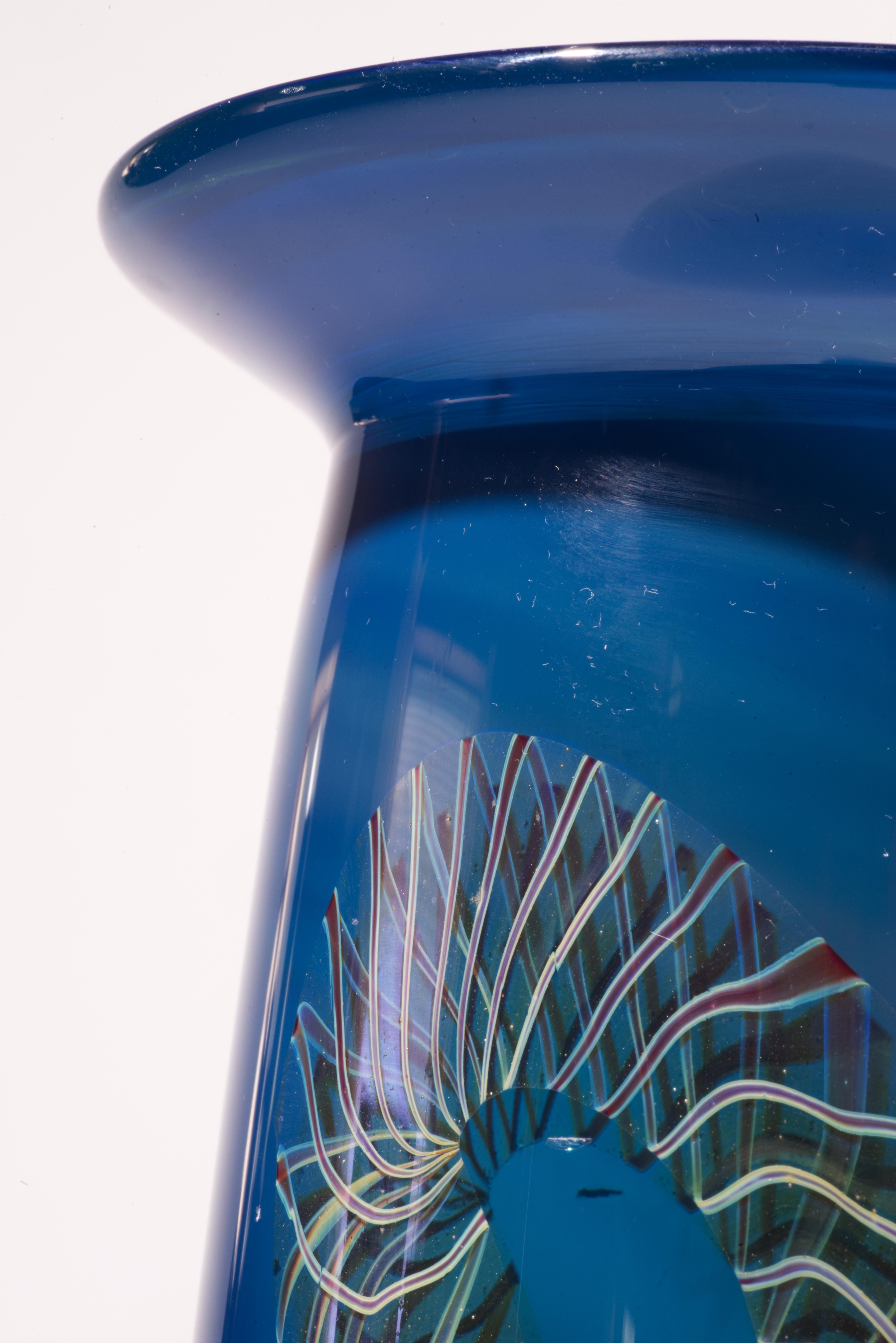 Henry Summa Sommerso Helix Vase, American Studio Art Glass For Sale 4