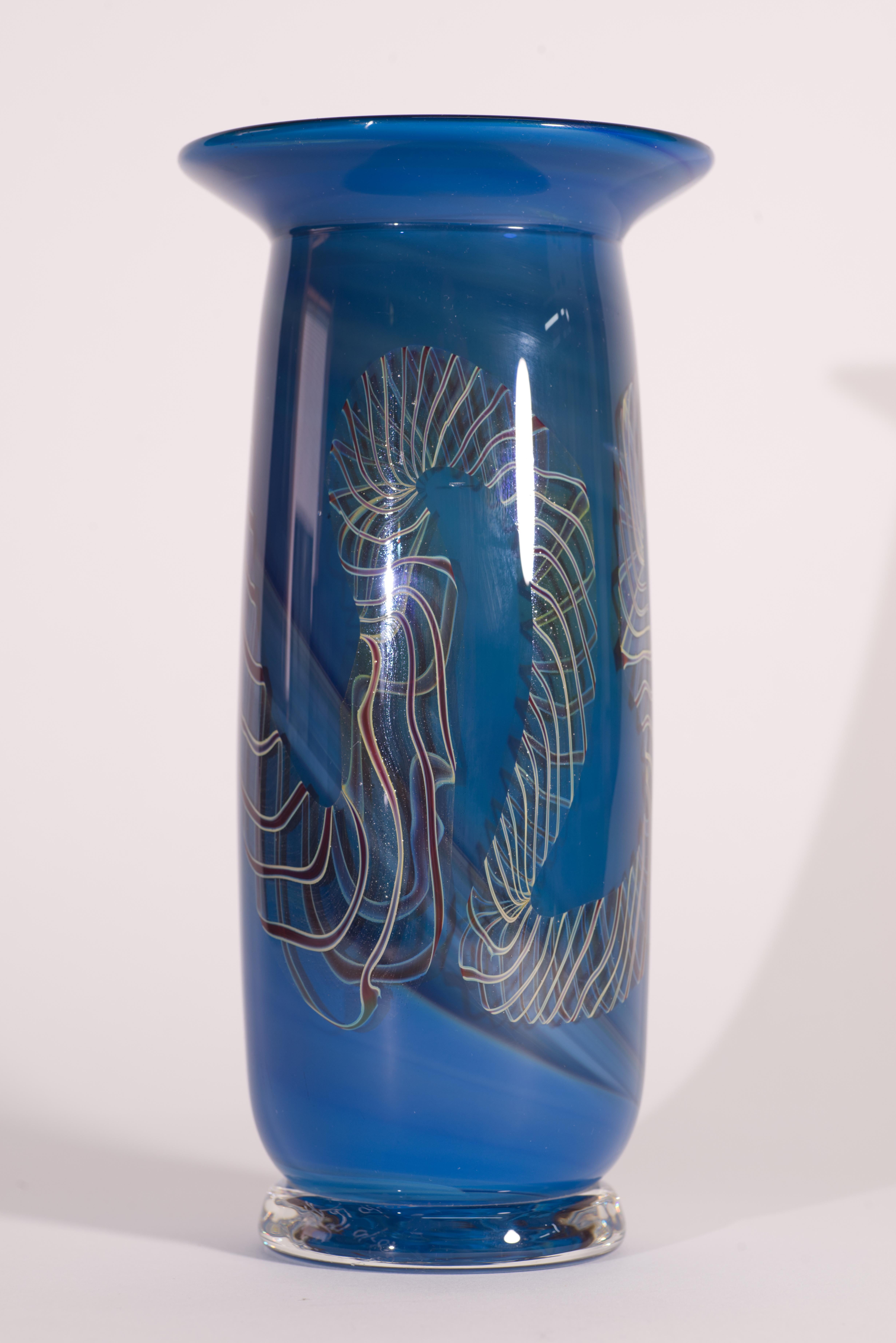 Henry Summa Sommerso Helix Vase, American Studio Art Glass In Good Condition For Sale In Clifton Springs, NY