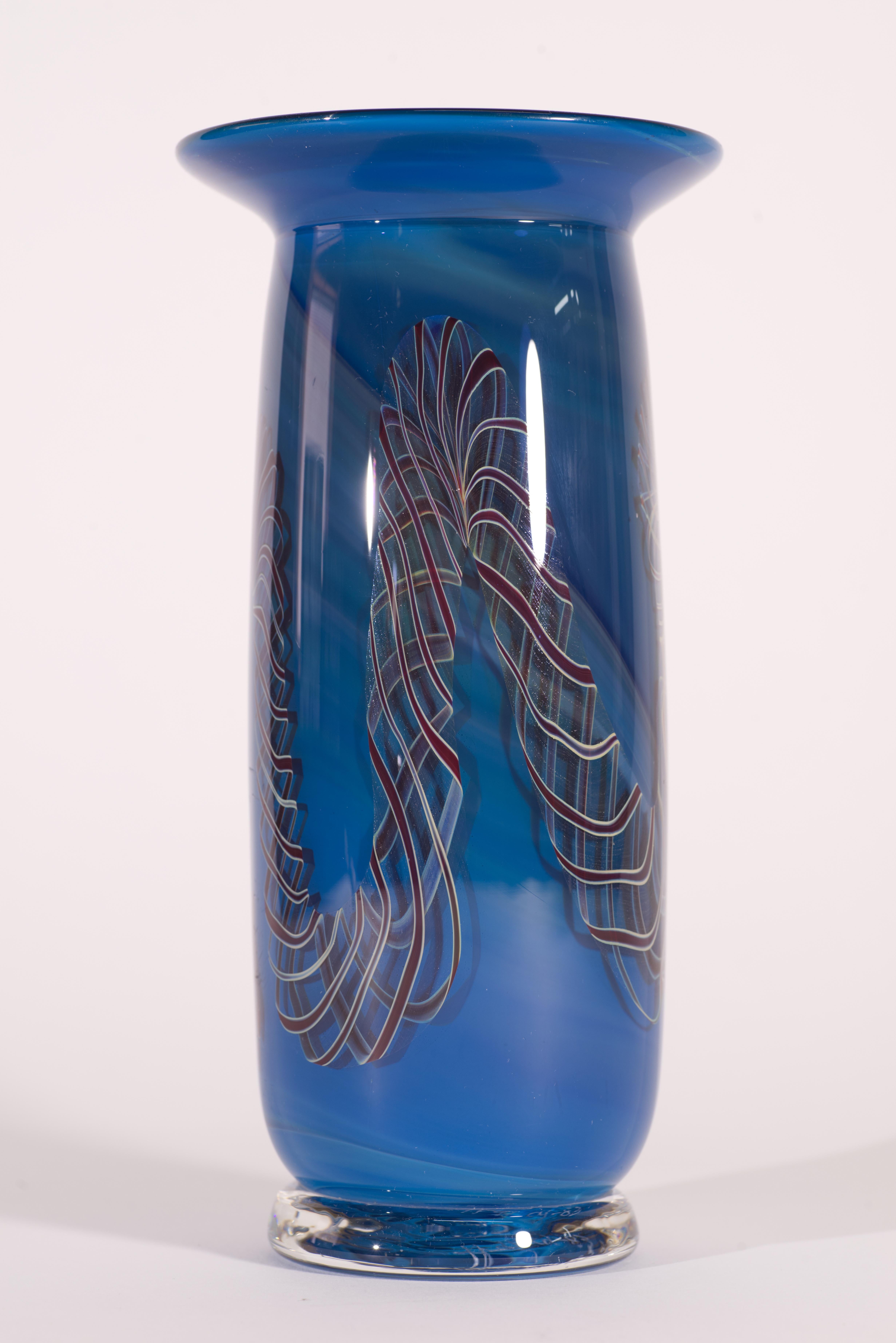 20th Century Henry Summa Sommerso Helix Vase, American Studio Art Glass For Sale