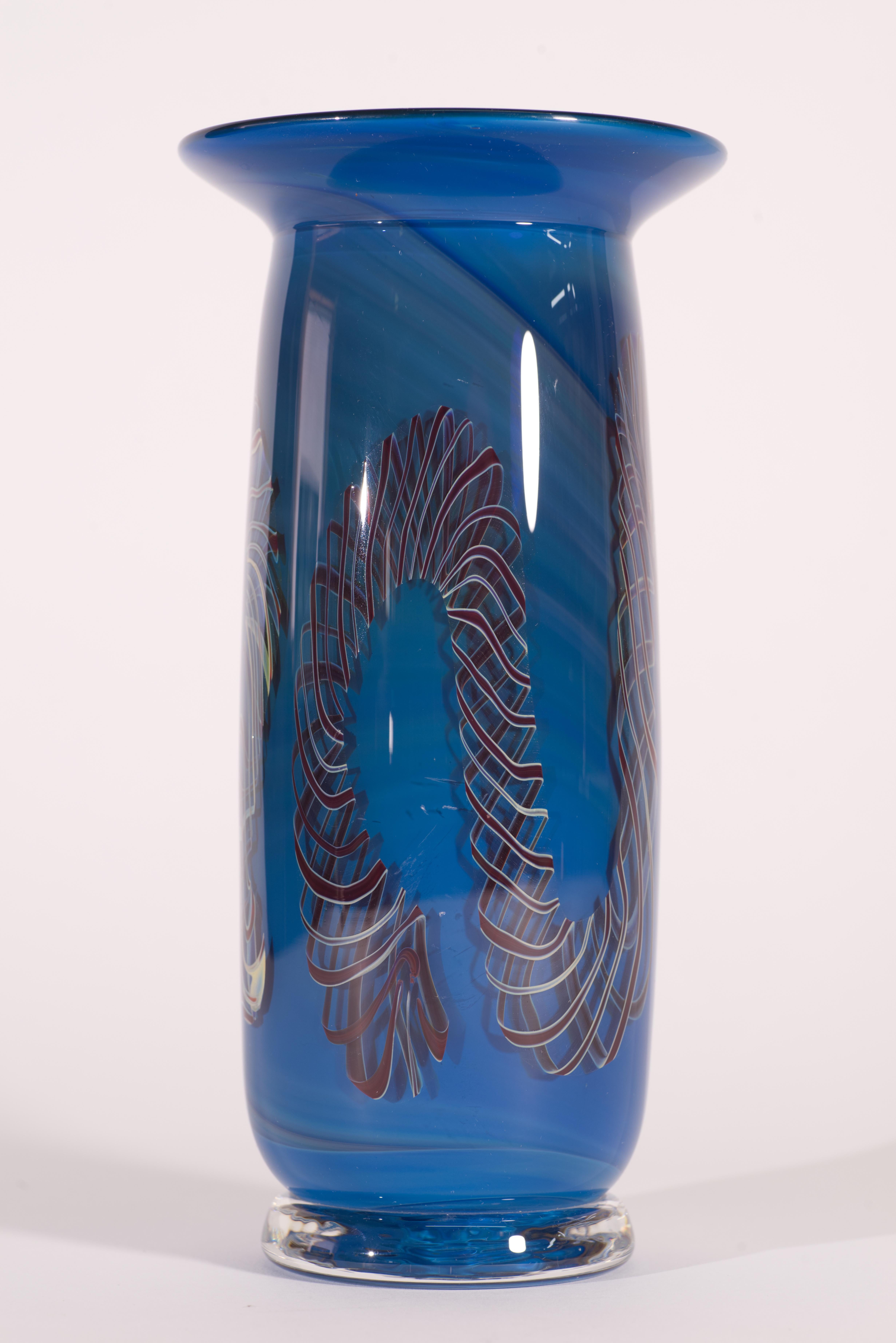Henry Summa Sommerso Helix Vase, American Studio Art Glass For Sale 1
