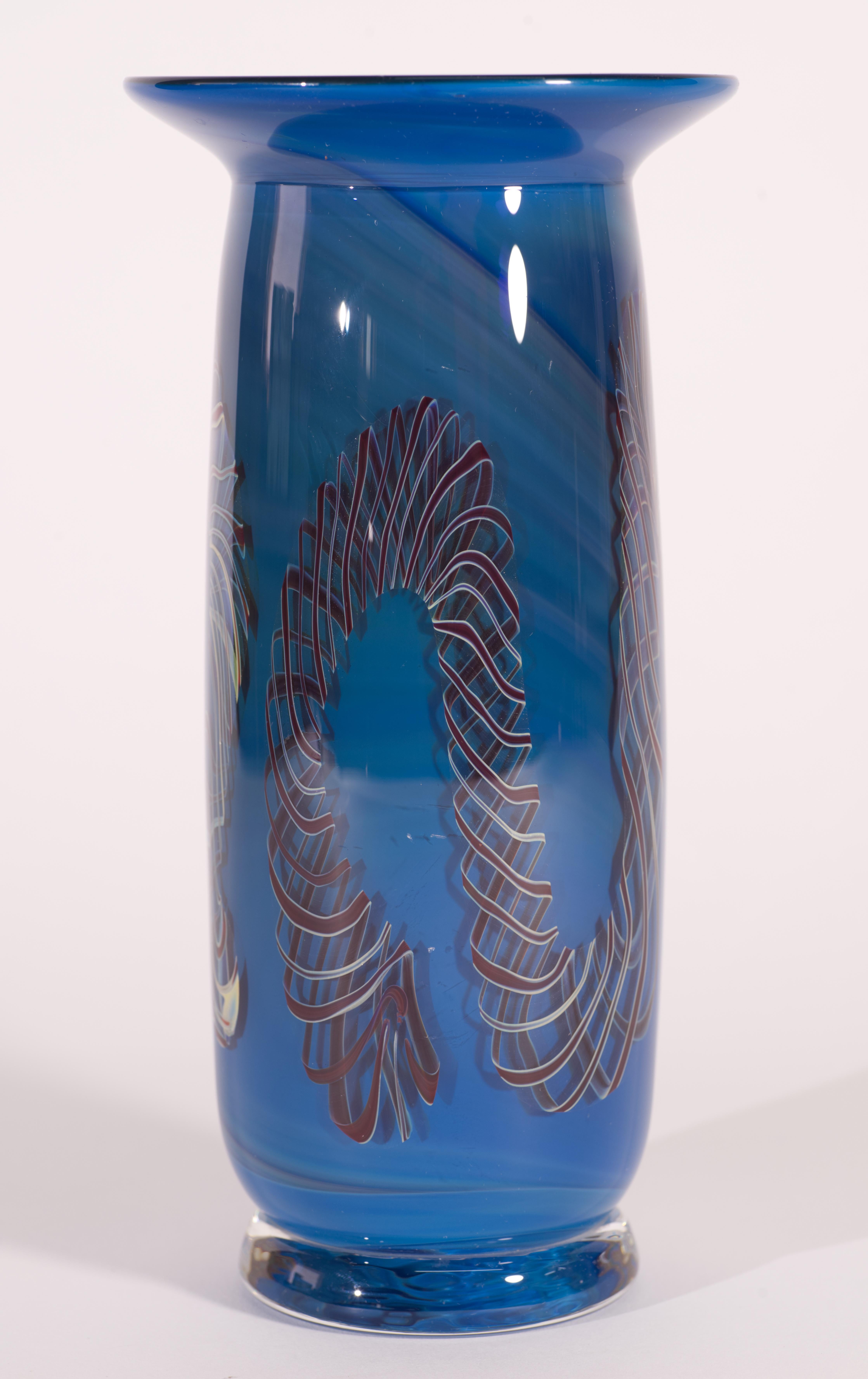 Henry Summa Sommerso Helix Vase, American Studio Art Glass For Sale 2