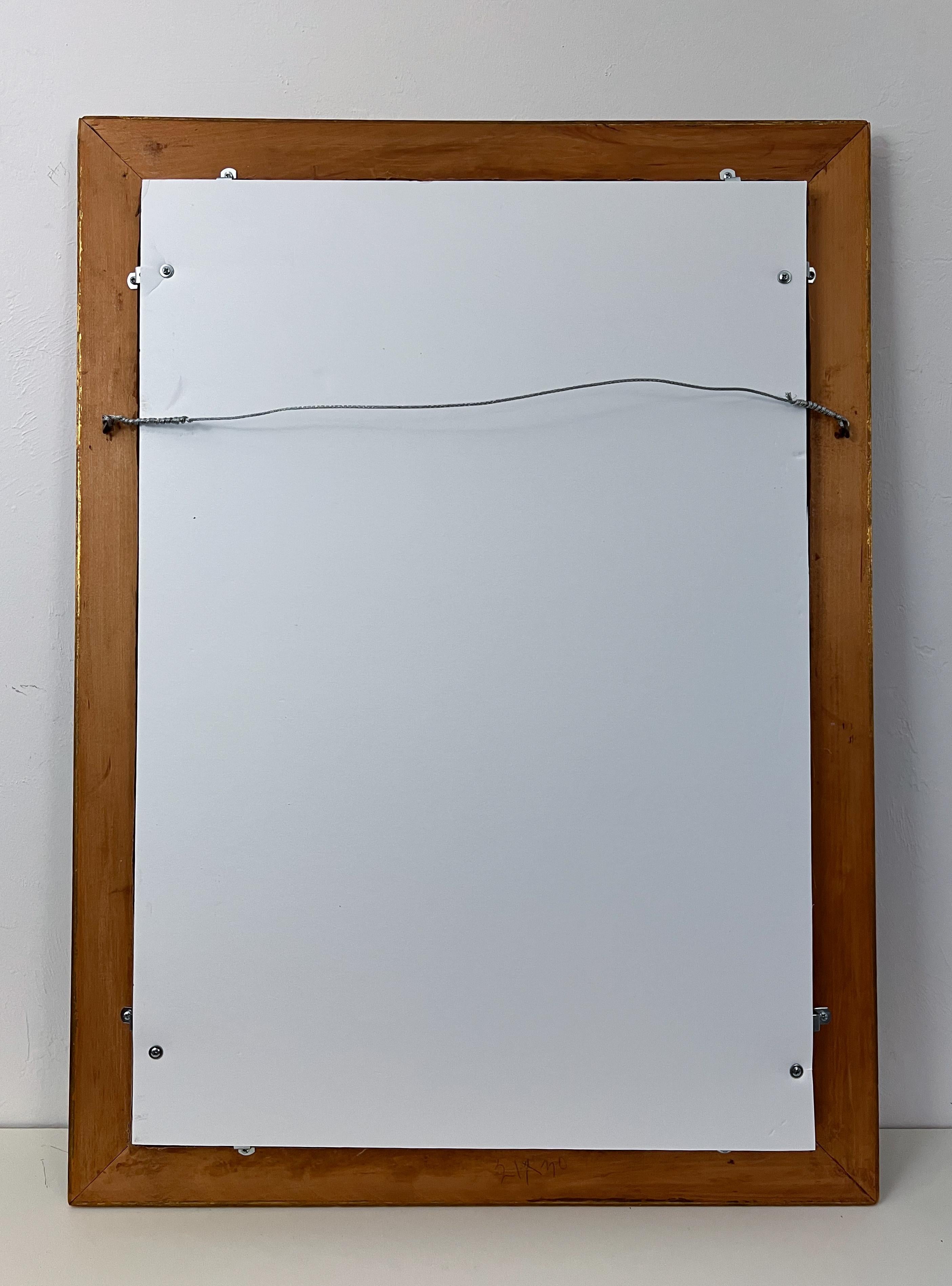 Un ospite a sorpresa.  Pittura di campo con orso e uomo all'aperto nella foresta innevata. in vendita 1