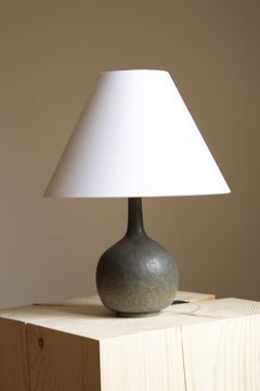 Henry Svensson, Unique Small Table Lamp, Glazed Stoneware, Sweden, 1972