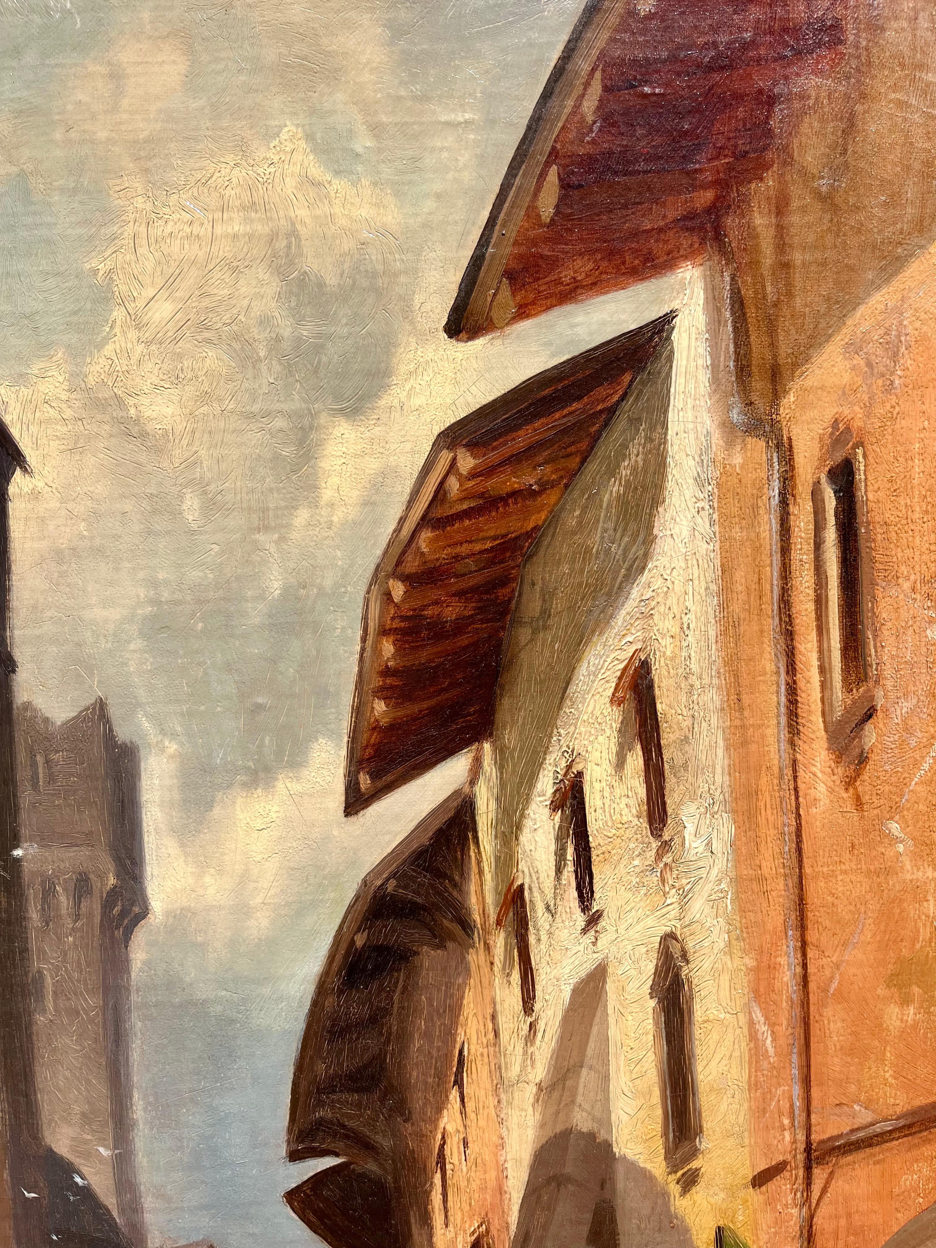 Alleyway mit Blick auf Tryol, Österreich (Impressionismus), Painting, von Henry T Cariss