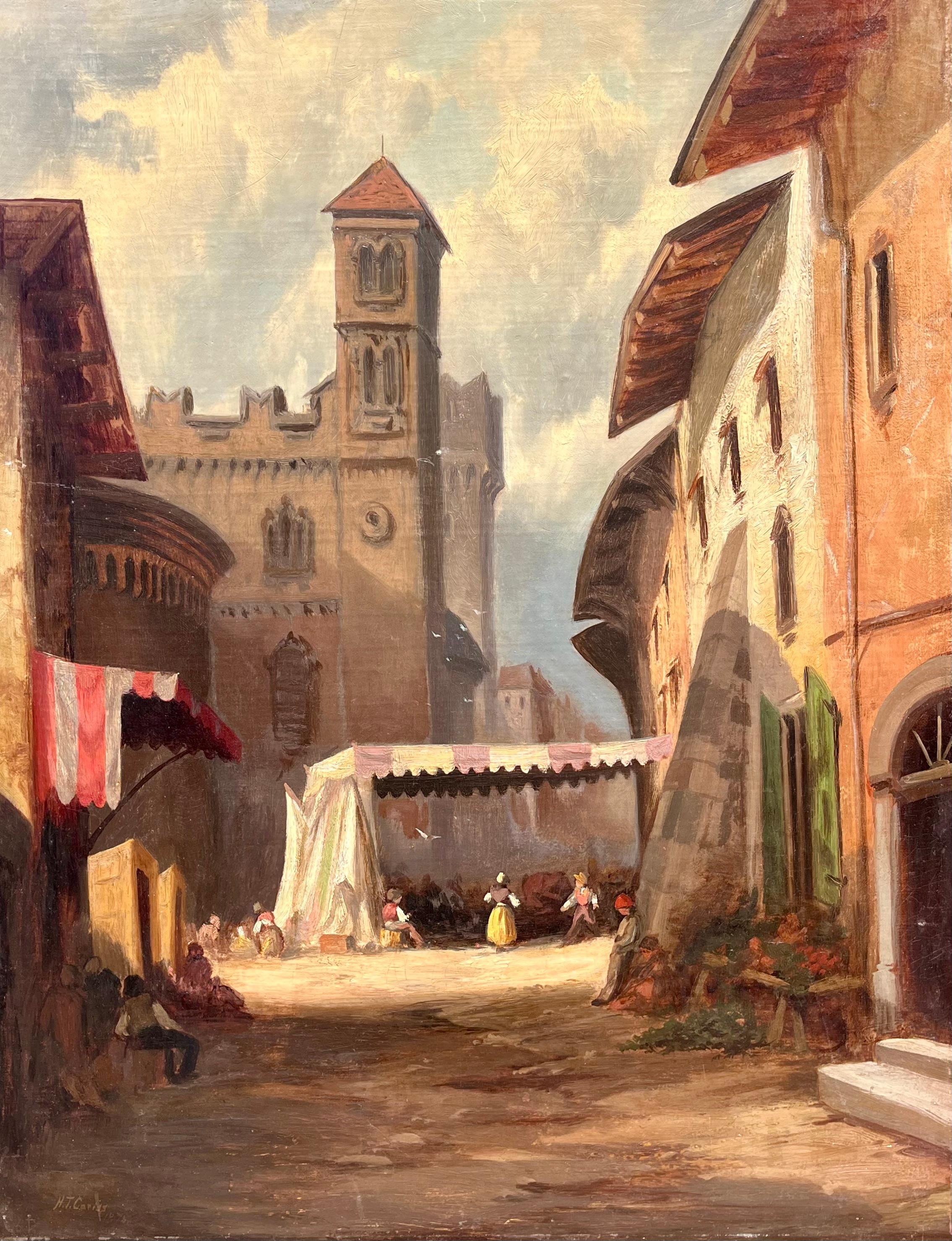 Henry T Cariss Figurative Painting – Alleyway mit Blick auf Tryol, Österreich