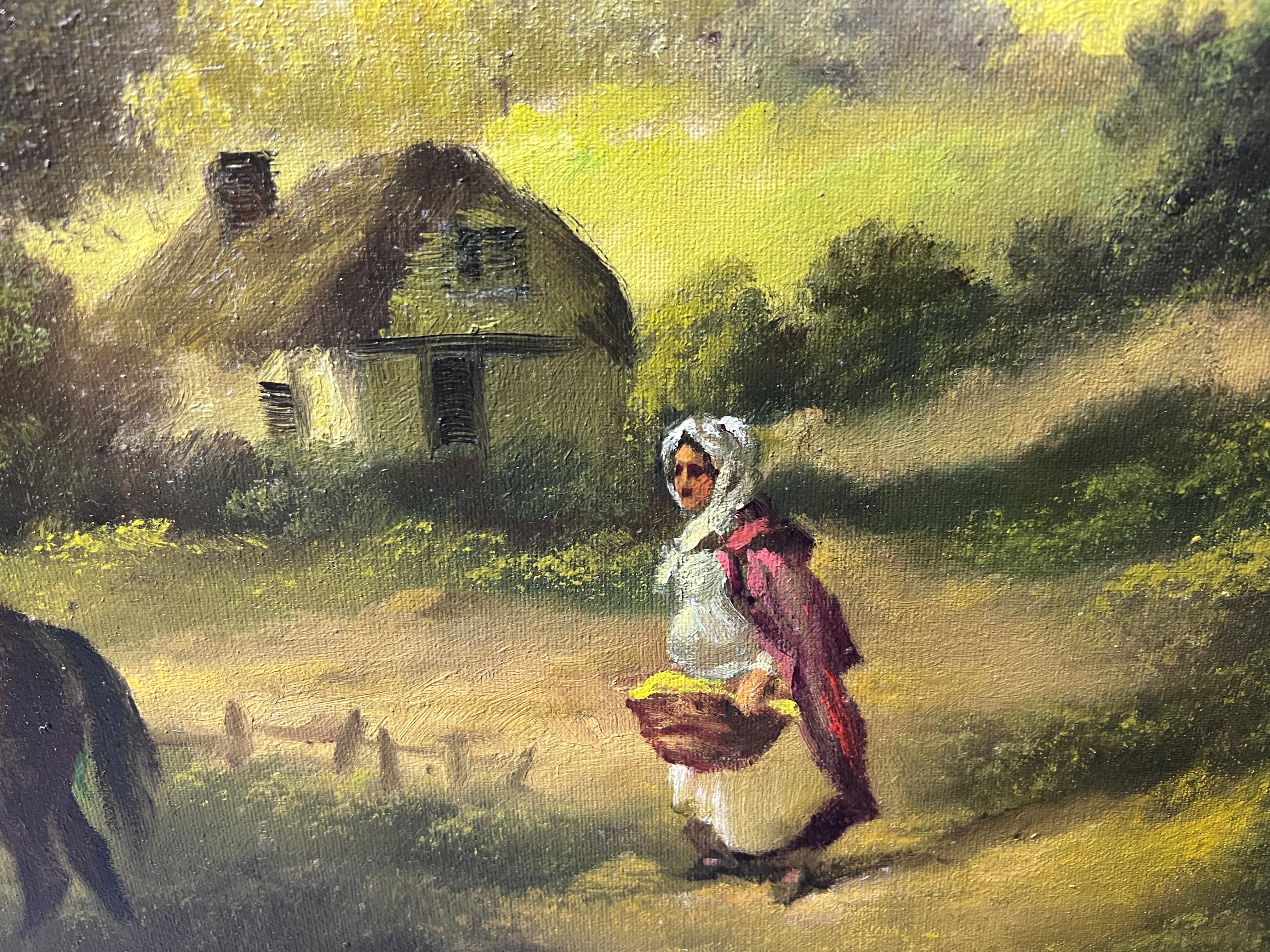 American Artist HENRY T HARVEY Antique oil painting on canvas, Rural Landscape For Sale 8