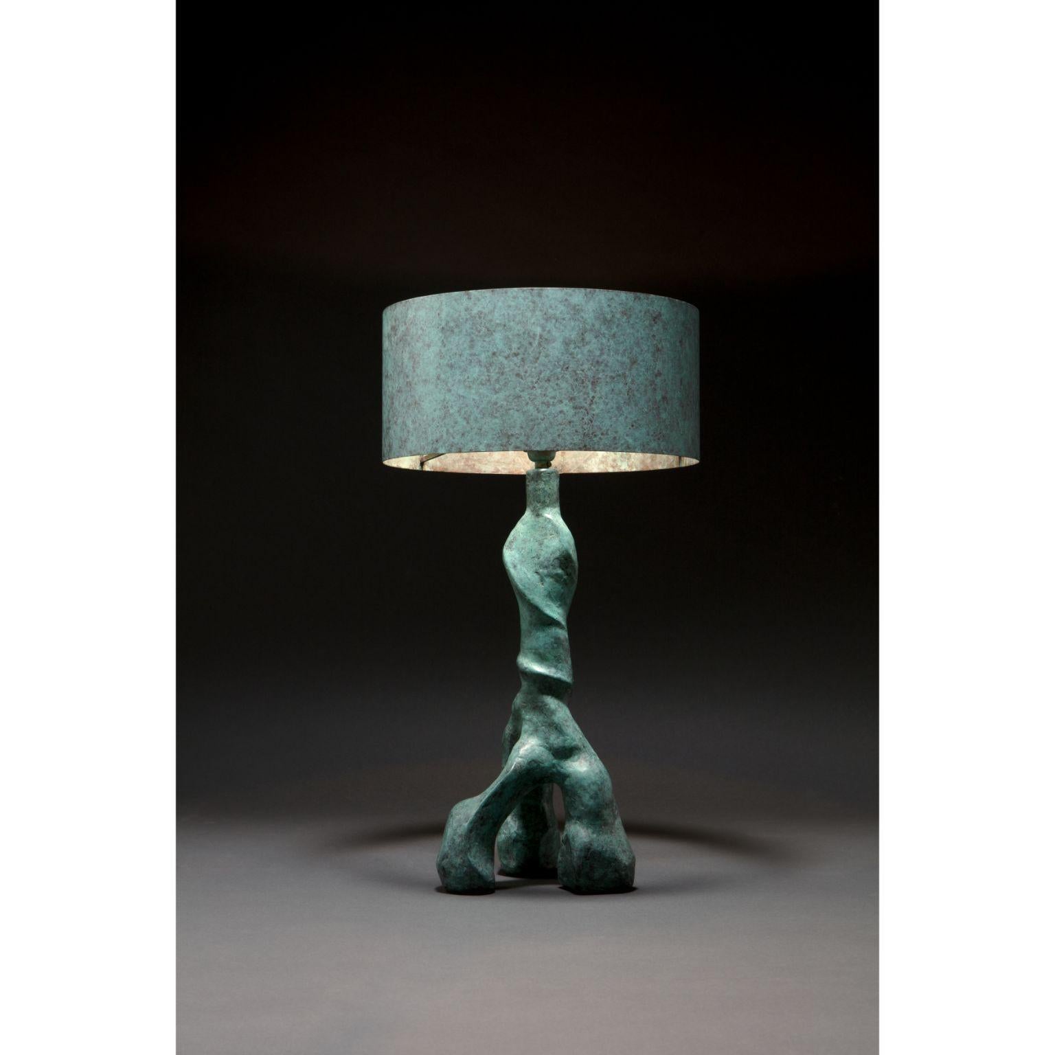Henry table lamp by Pierre-Axel Coulibeuf
2019
Edition of 20 + 4AP
Dimensions: W 32 x D 32 x H 55 cm
Materials: Cast bronze, brass, patina

Wiring. Can be EU, UK or US (UL Listed), specified at order.

Growing up in France, with a