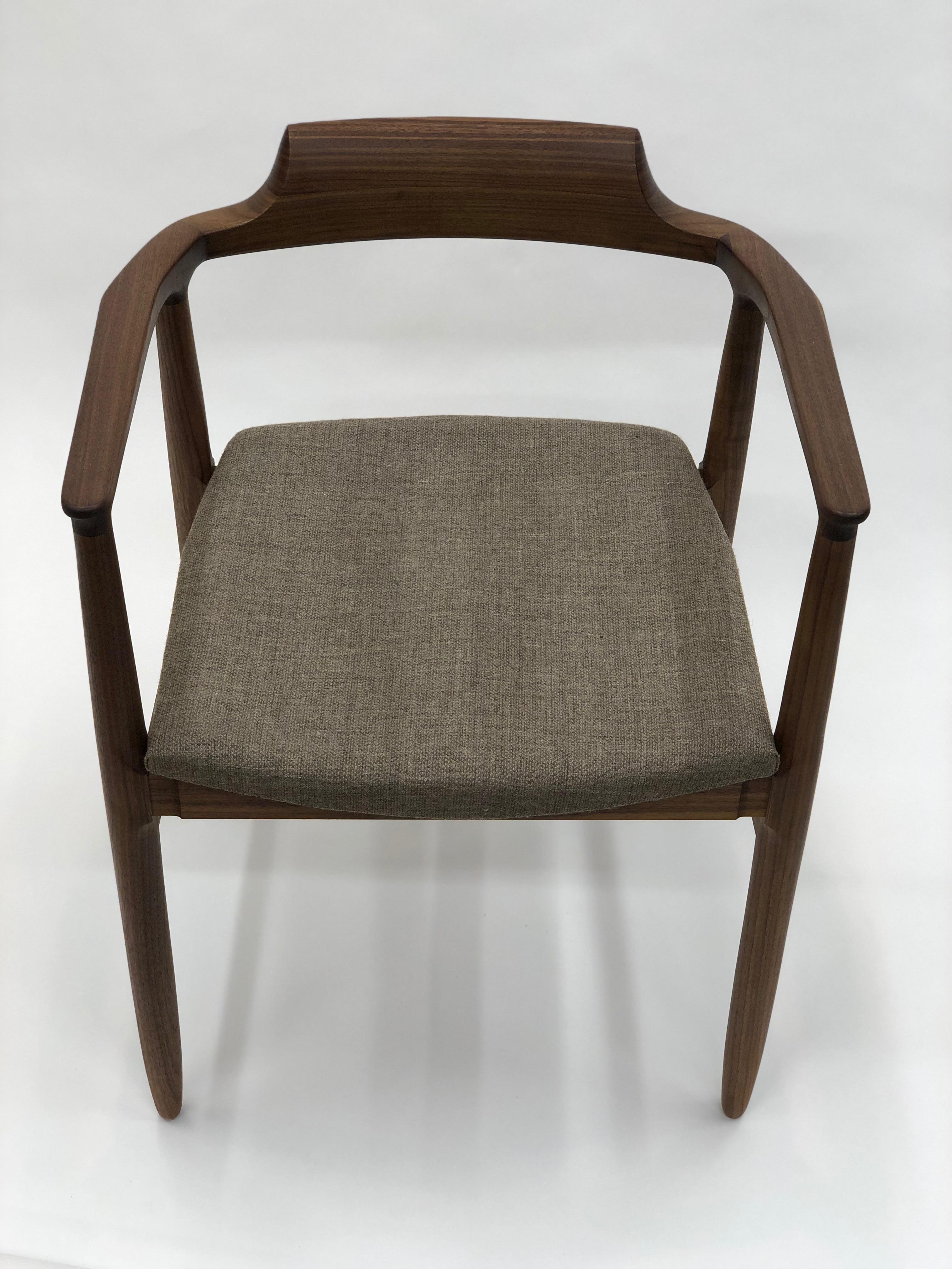 Henry the Armchair in Walnut with Upholstered Seat For Sale 2