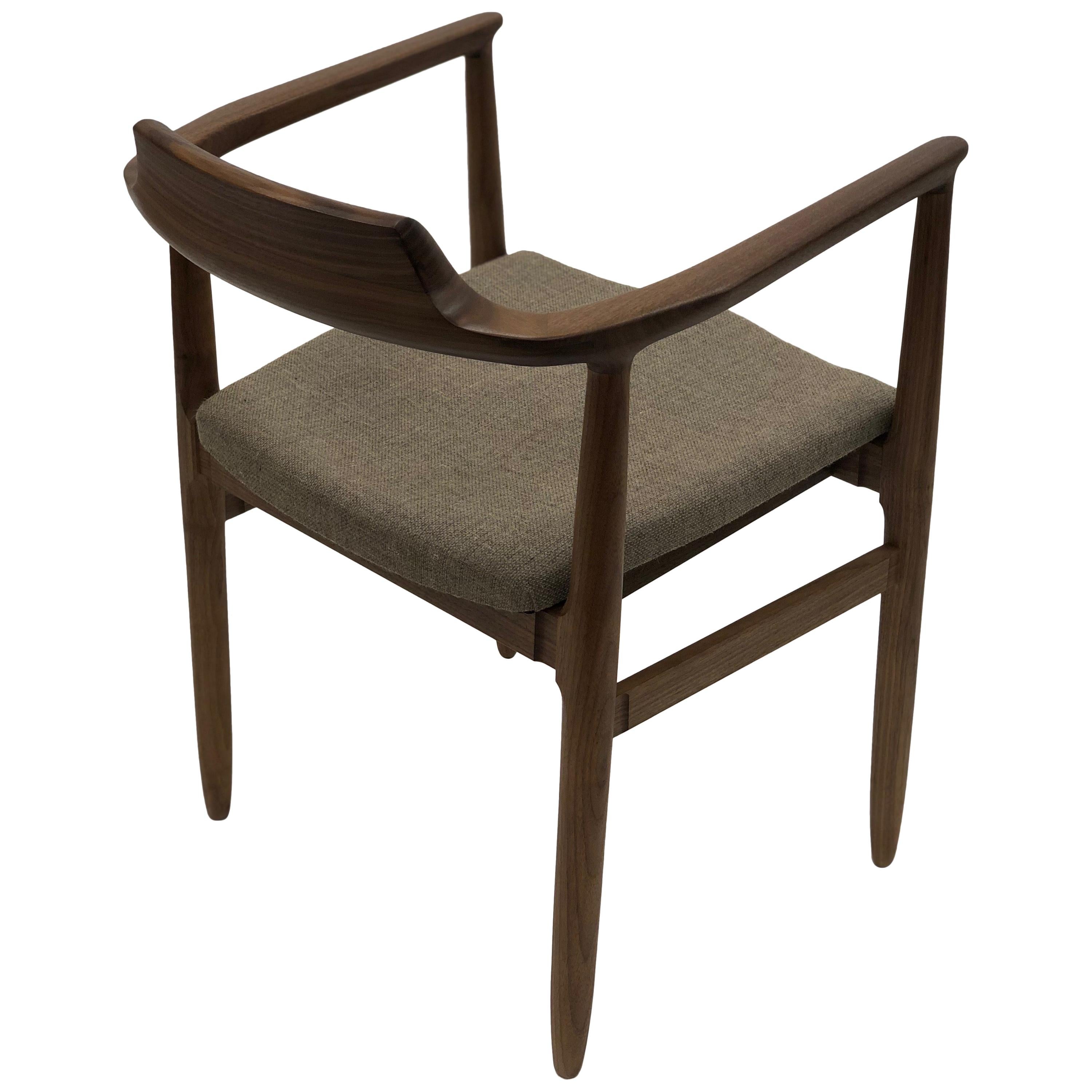 Henry the Armchair in Walnut with Upholstered Seat For Sale