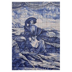 Henry the Navigator Hand Painted Tile Mural, Decorative Ceramic Tiles Azulejos