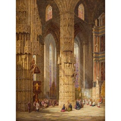 Church Interior Architecture San Miguel Xeres Henry Thomas Schafer Oil Painting