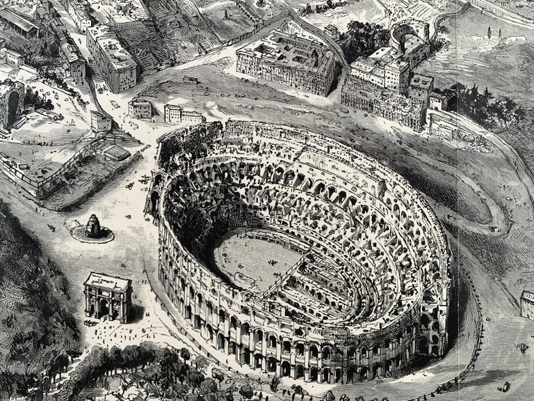 1`890 Birds Eye View of Rome  - Print by Henry Tidmarsh