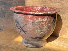 Henry Varnum Poor midcentury Aquatic Themed Stoneware Pottery Bowl with Fish