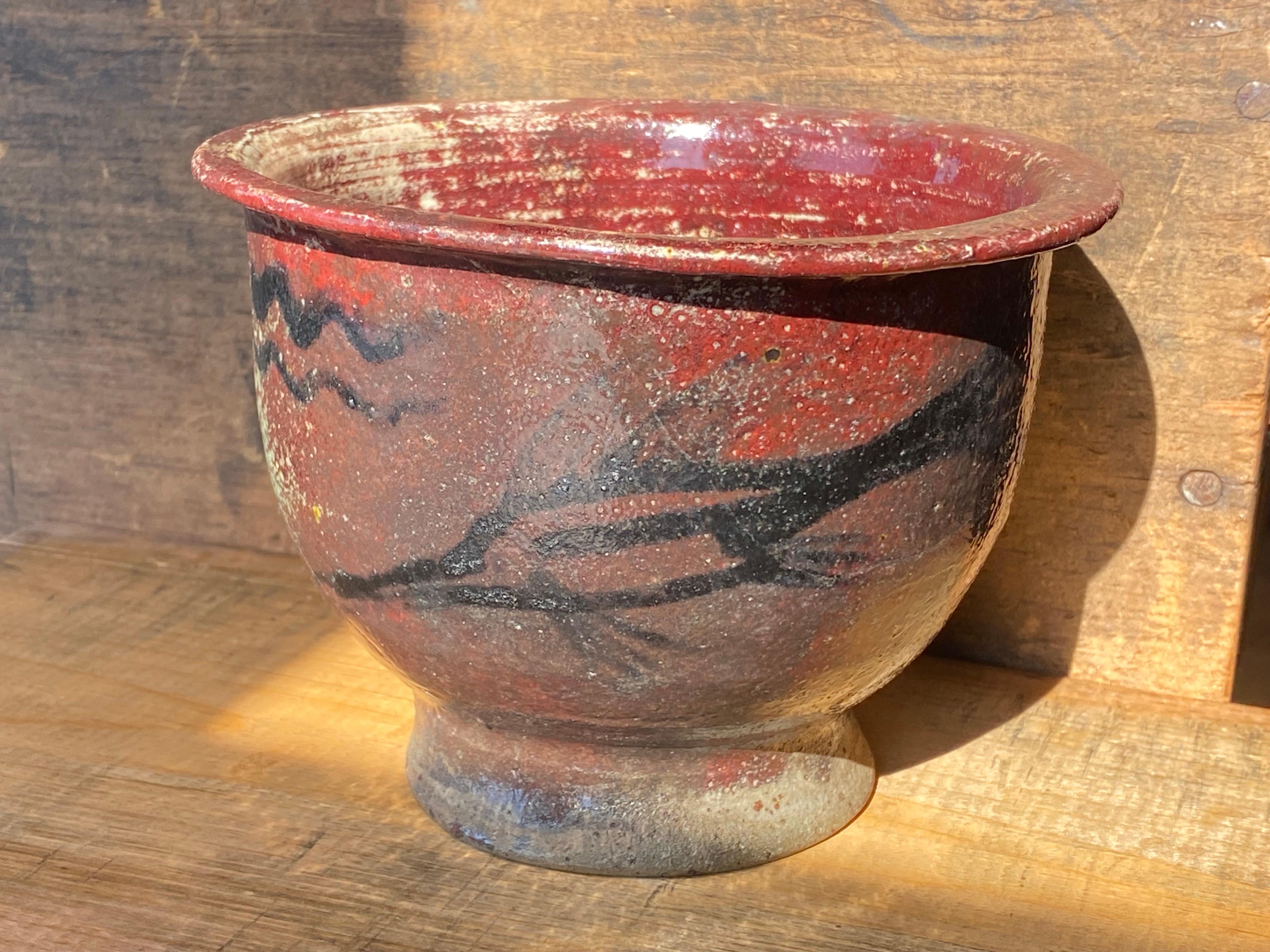 Americano Henry Varnum Poor 1950 midcentury Ciotola per pesci in gres a tema acquatico in vendita