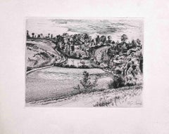 Antique Landscape - Etching by Henry Verger-Sarrat - Early 20th Century