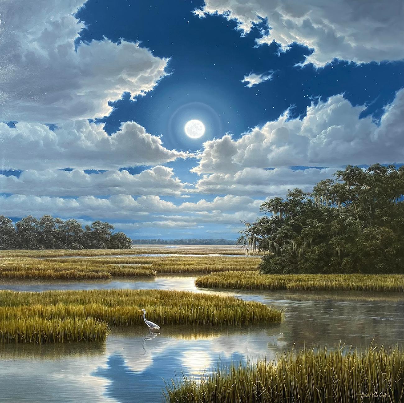Henry Von Genk lll Landscape Painting - Florida Moon