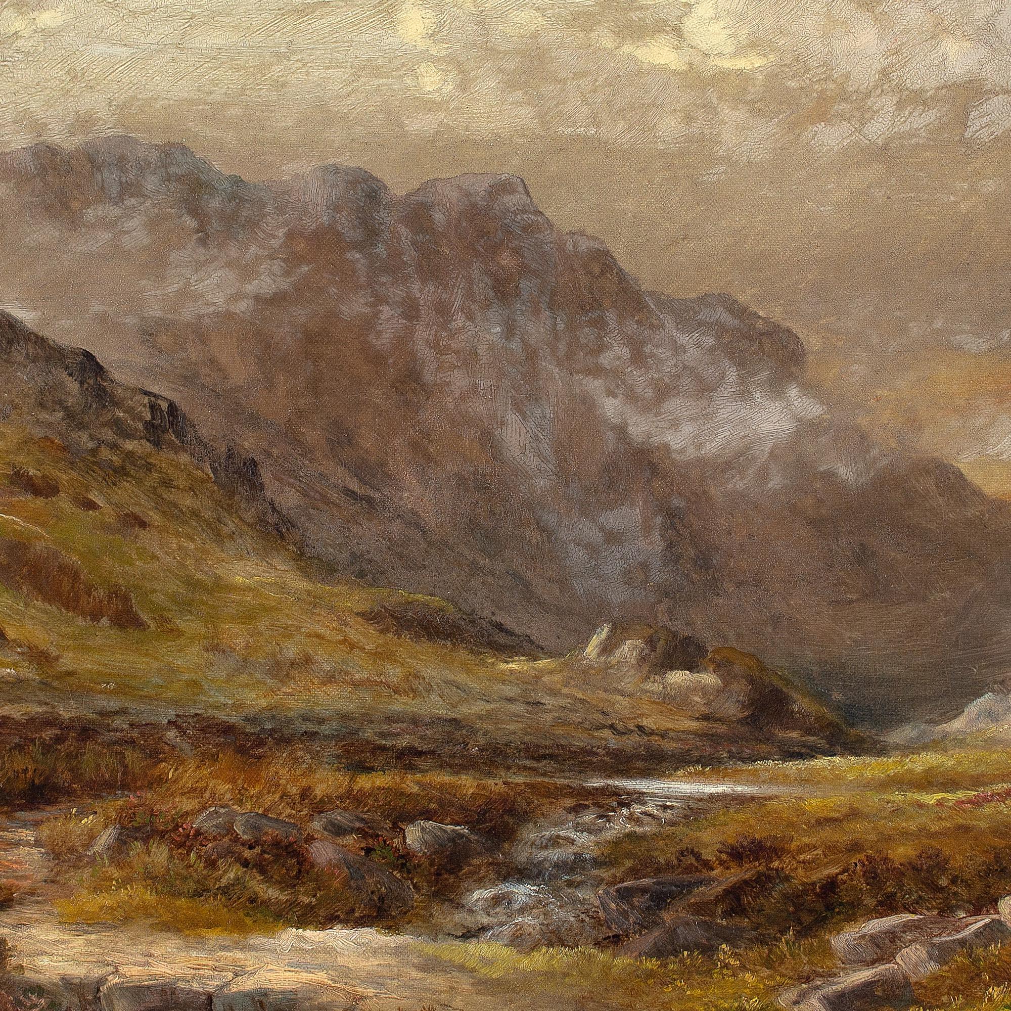 Henry W Henley, Misty Upland Landscape With Stream For Sale 6