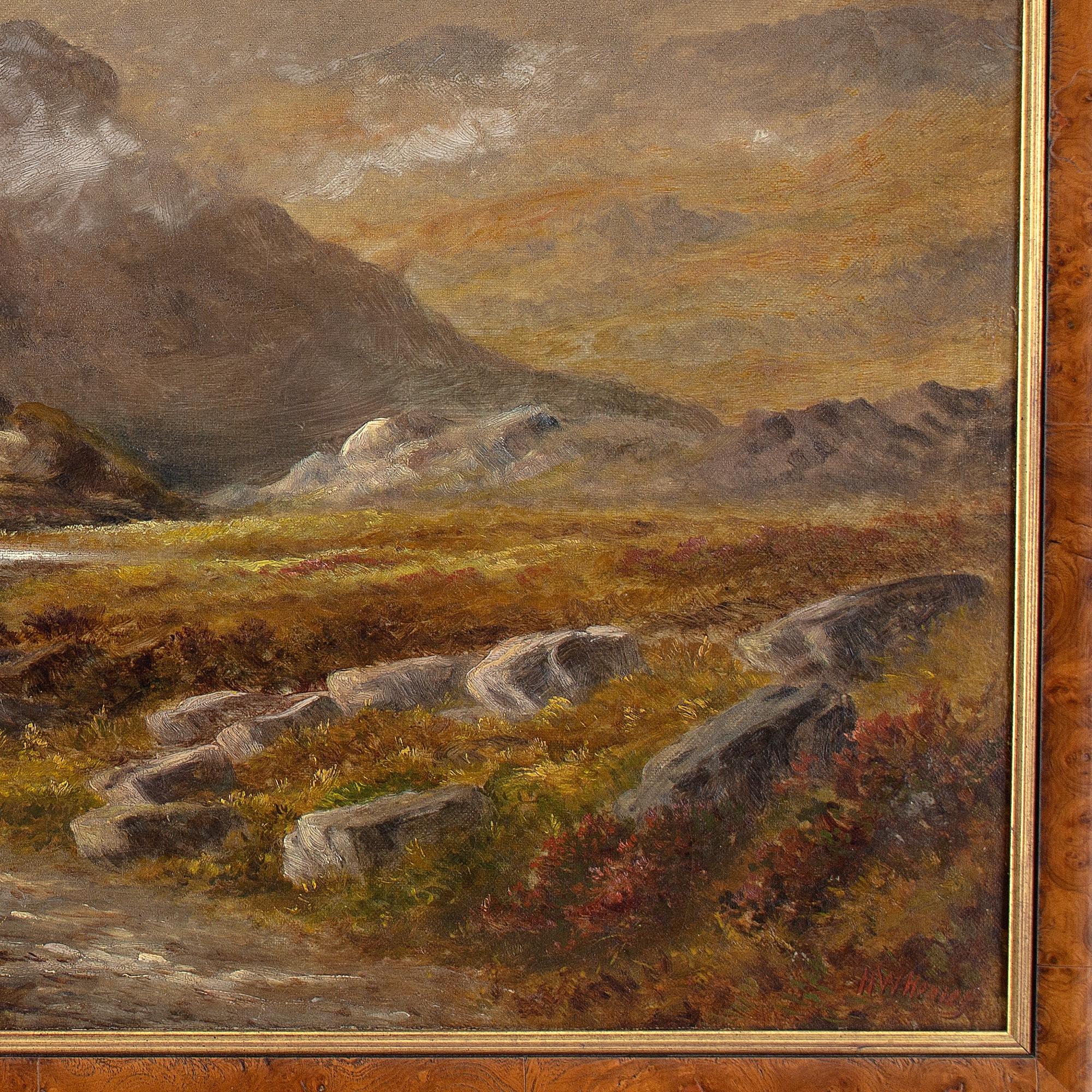 Henry W Henley, Misty Upland Landscape with Stream en vente 7