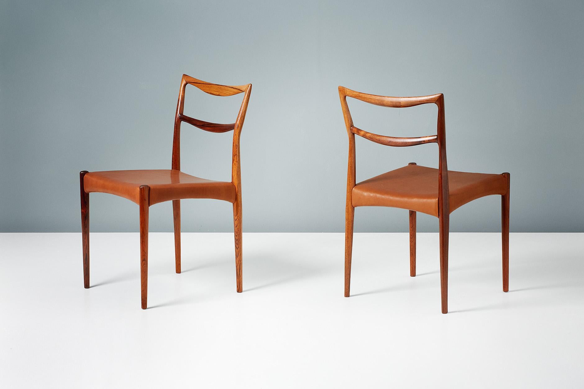 Scandinavian Modern Henry W. Klein Set of 6 Rosewood Dining Chairs, circa 1960s