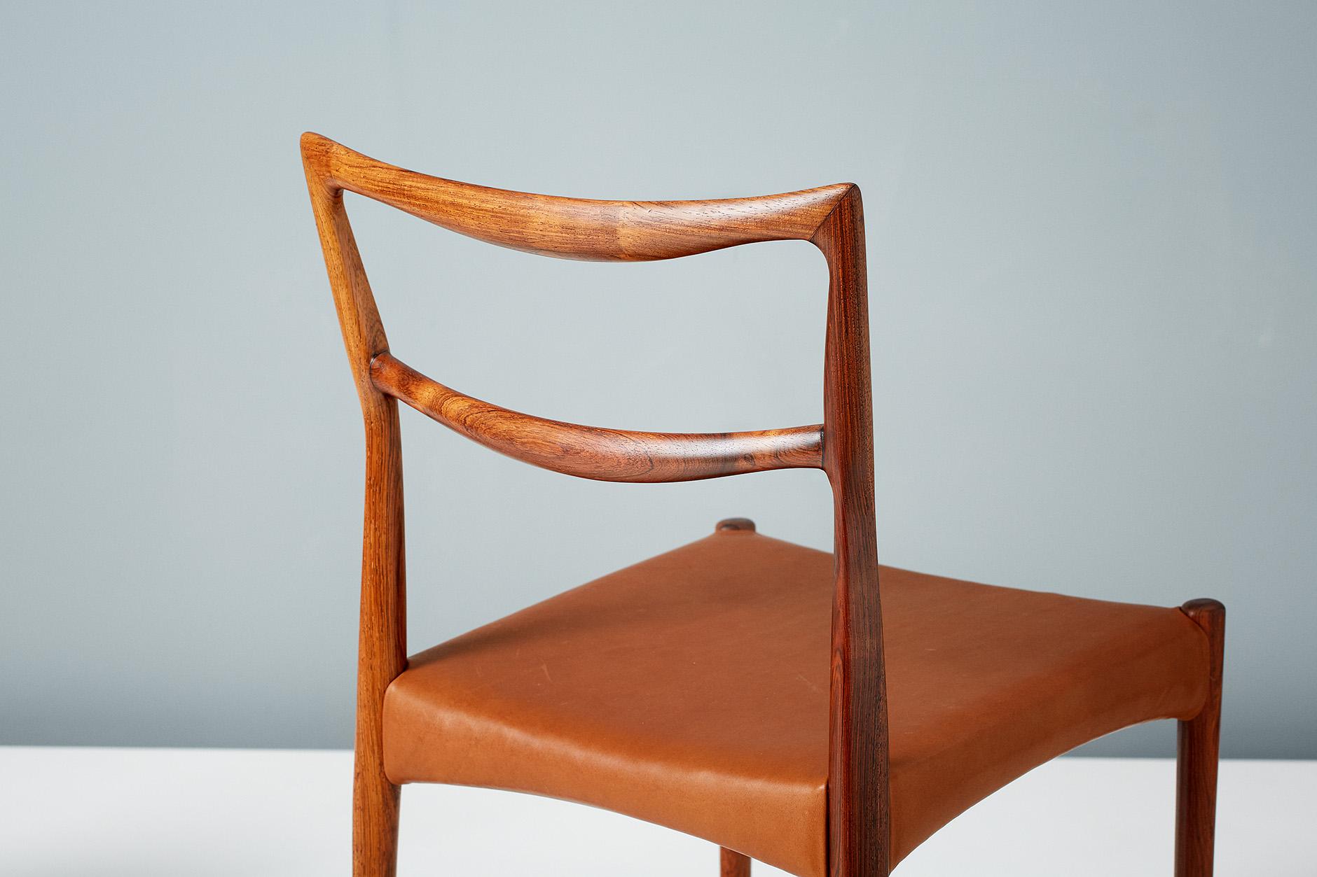 Danish Henry W. Klein Set of 6 Rosewood Dining Chairs, circa 1960s