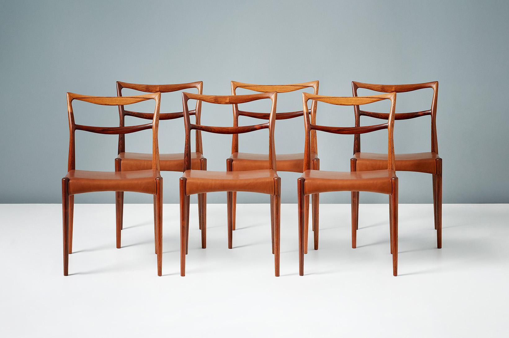 Henry W. Klein Set of 6 Rosewood Dining Chairs, circa 1960s In Good Condition In London, GB