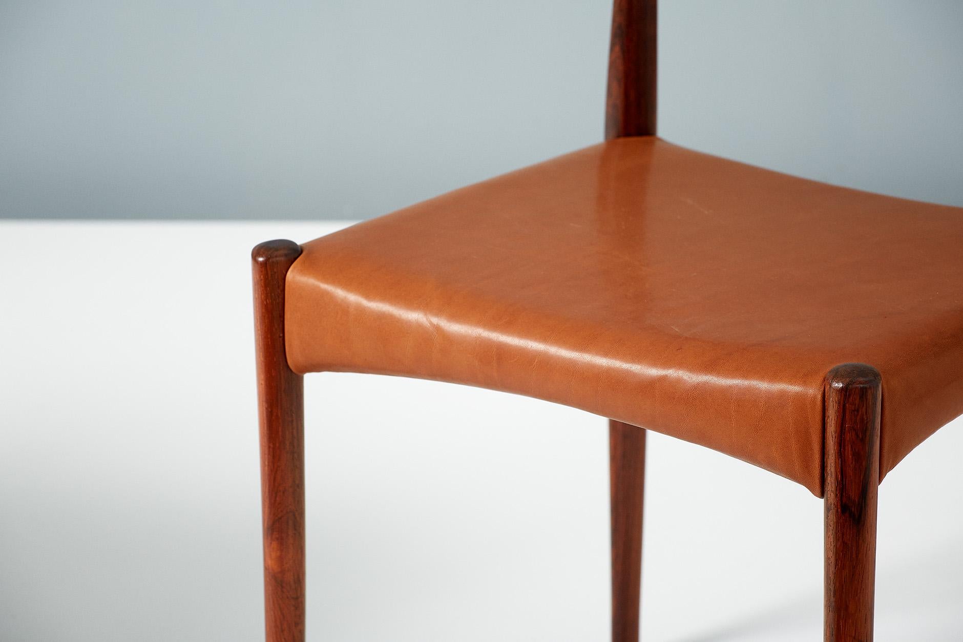 Mid-20th Century Henry W. Klein Set of 6 Rosewood Dining Chairs, circa 1960s