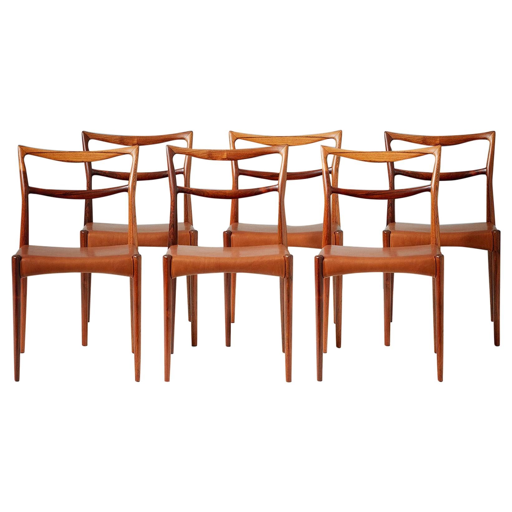 Henry W. Klein Set of 6 Rosewood Dining Chairs, circa 1960s