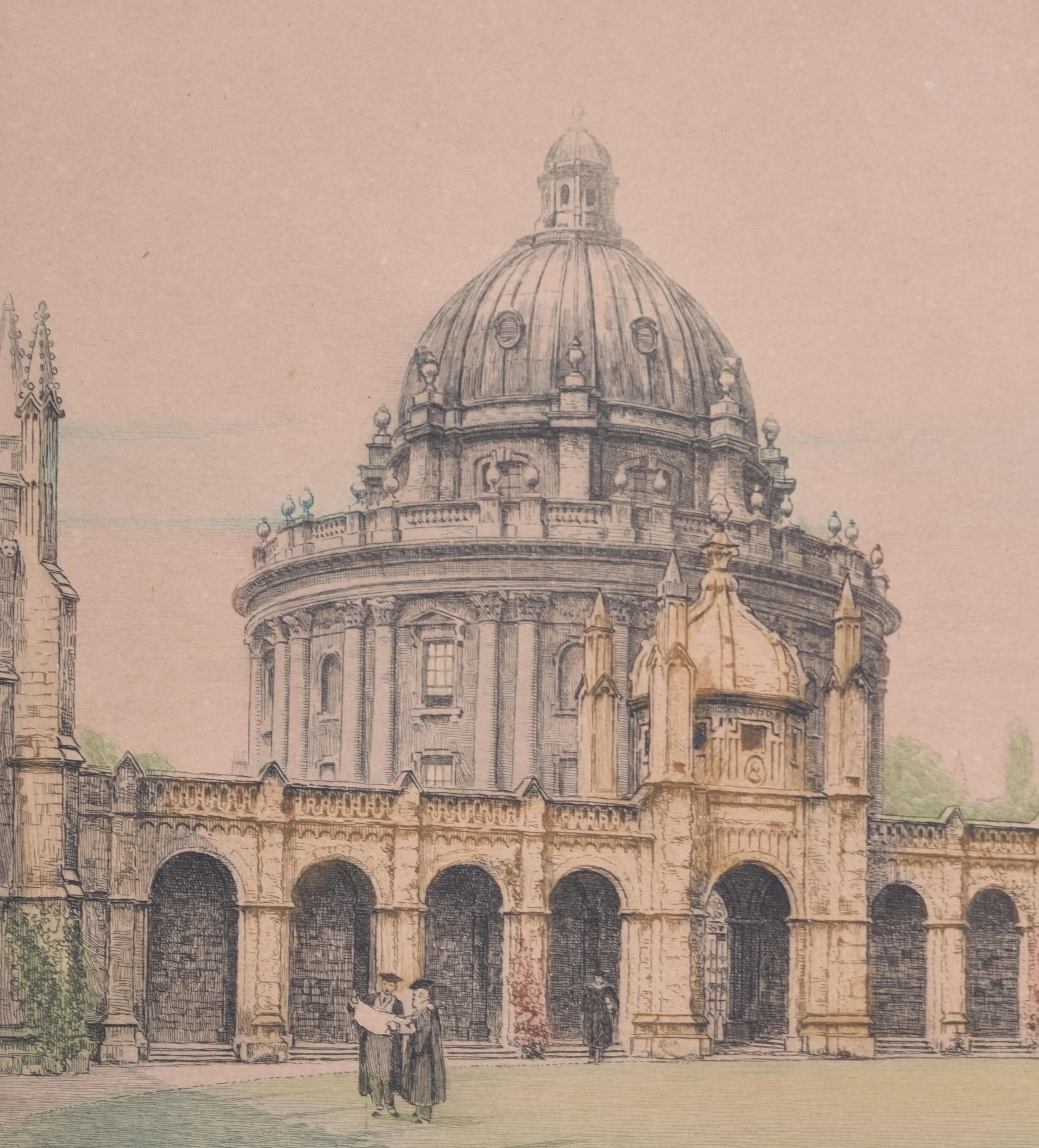 The Radcliffe Camera from All Souls College, Oxford etching by Henry Walker For Sale 1