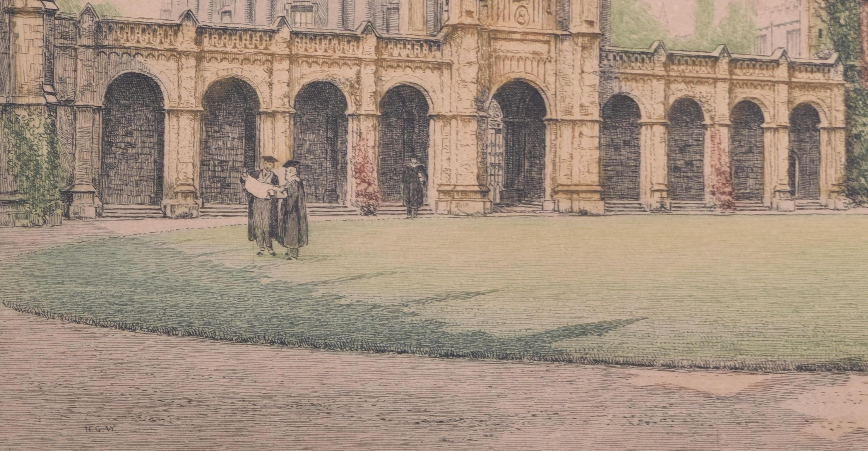 The Radcliffe Camera from All Souls College, Oxford etching by Henry Walker For Sale 3