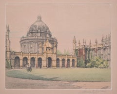 The Radcliffe Camera from All Souls College, Oxford etching by Henry Walker