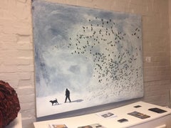 I+I, peinture de paysage contemporaine, oiseaux en vol