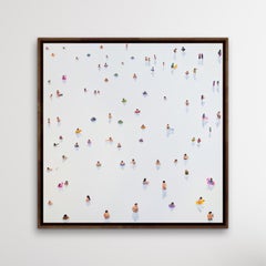 Peinture originale, paysage, personnes, figuratif